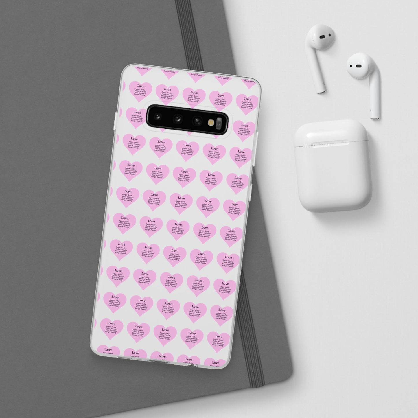 Pink Hearts Transparent Phone Case