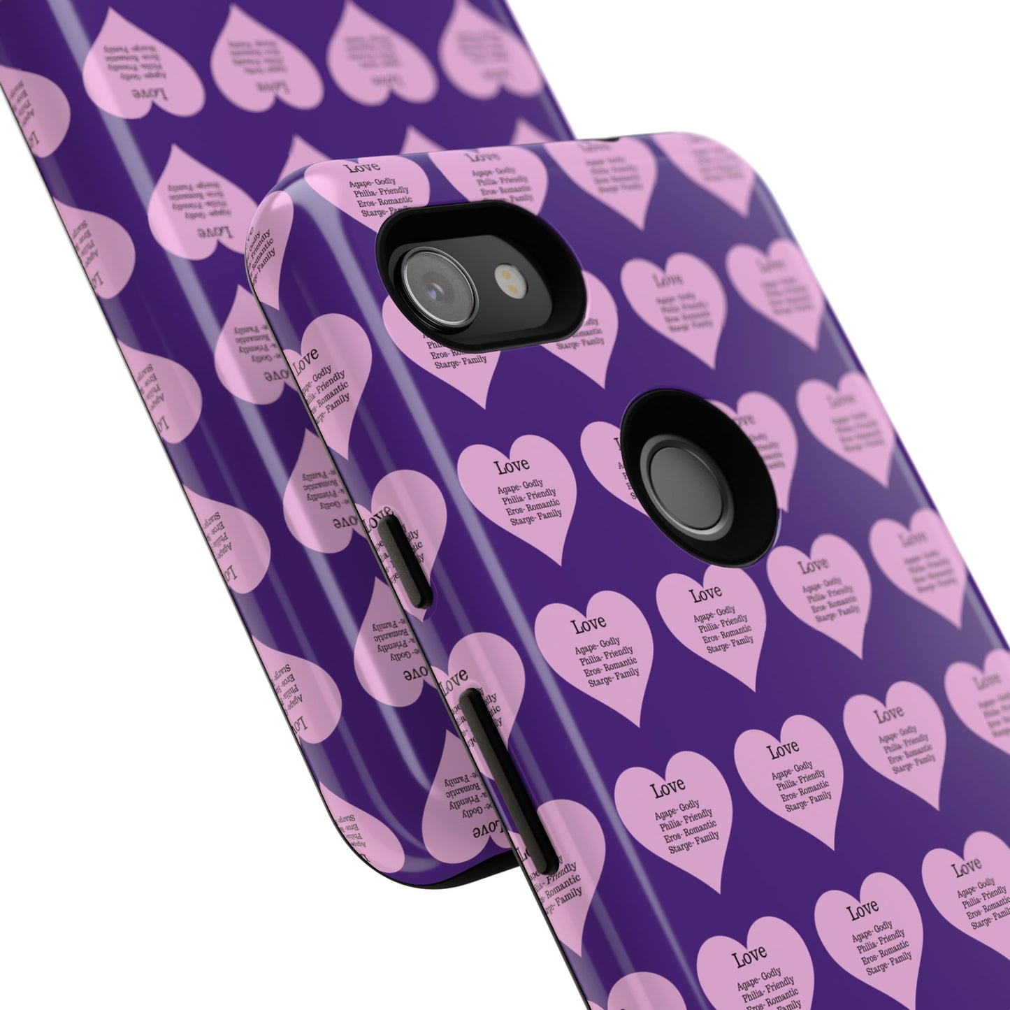 Hearts-A-Flutter Phone Case (iPhone, Google Pixel)(Purple)
