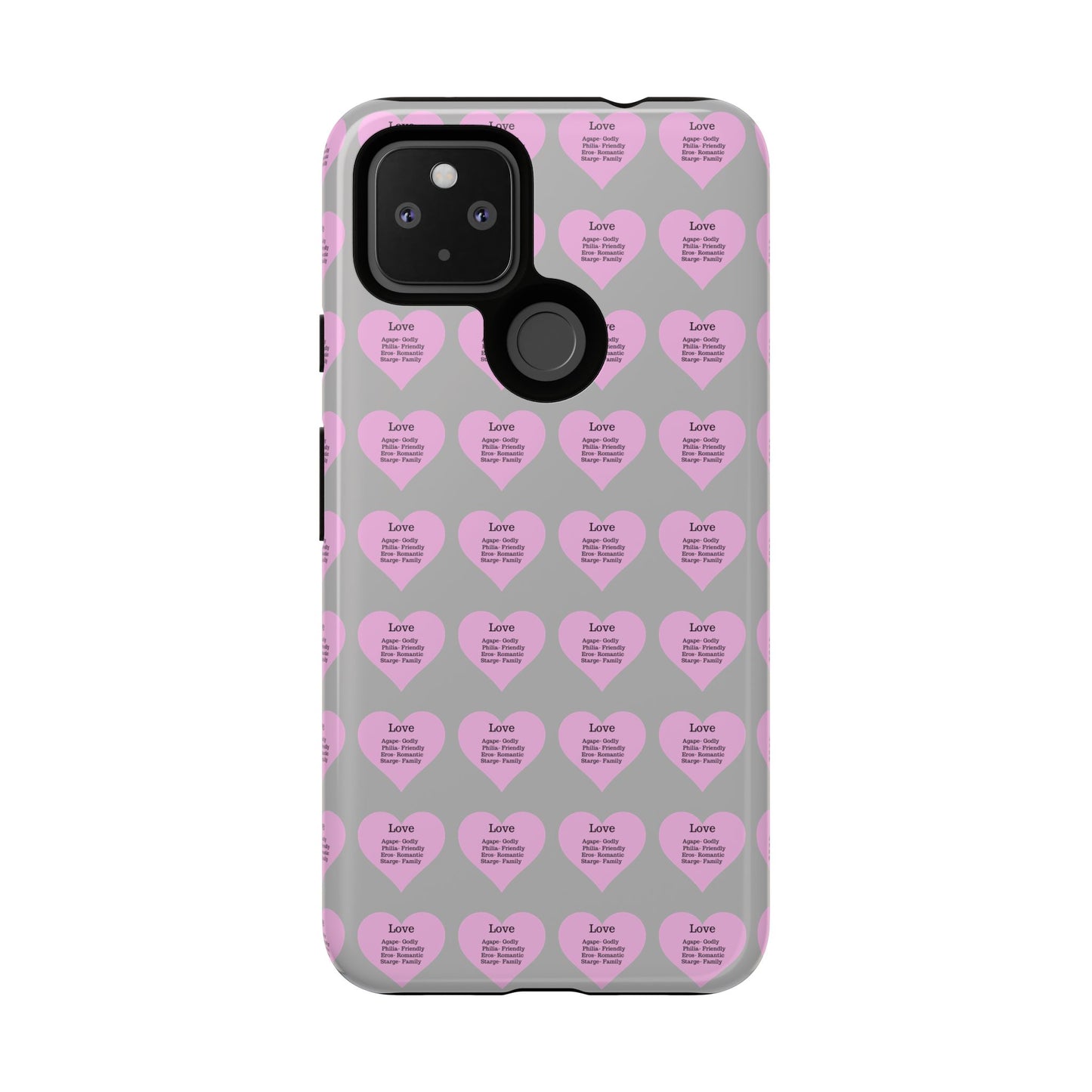 Hearts-A-Flutter Phone Case (iPhone, Google Pixel)(Light grey)
