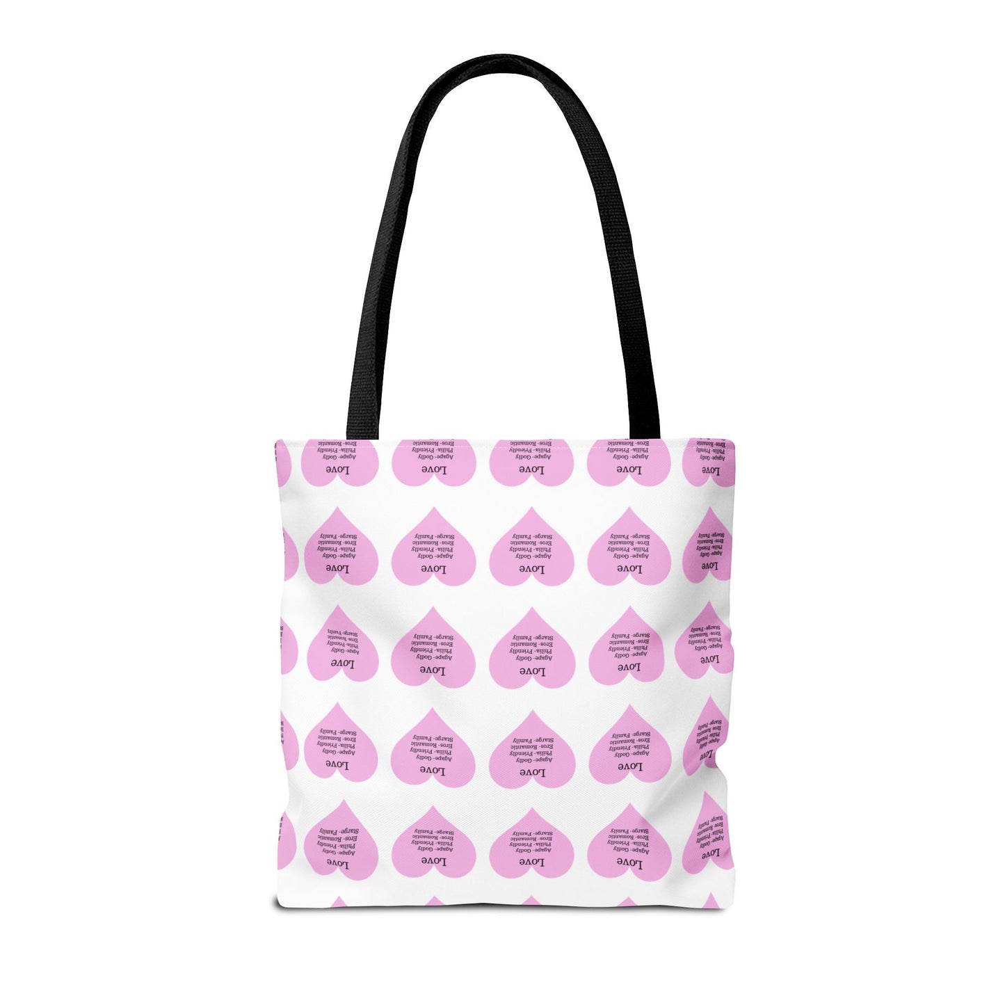 Pink Hearts Tote Bag (White)