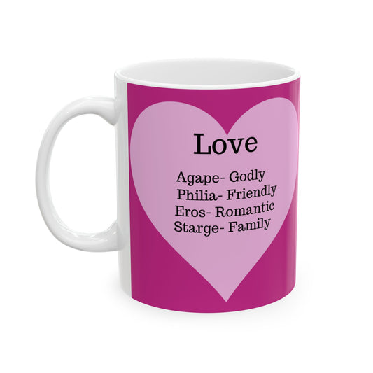Charming Heart Ceramic Coffee Mug (Pink)