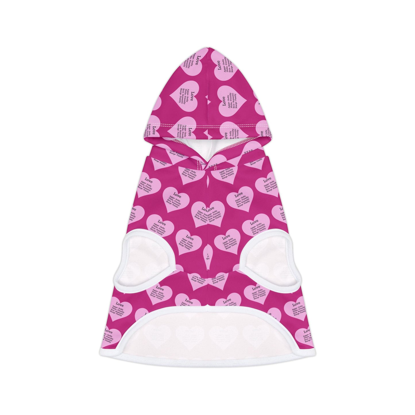 Charming Heart Pet Hoodie Pattern (Pink)
