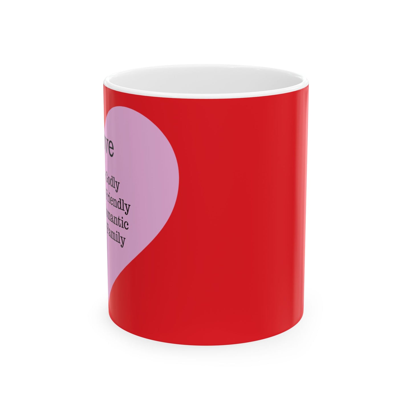 Charming Heart Ceramic Coffee Mug (Red)