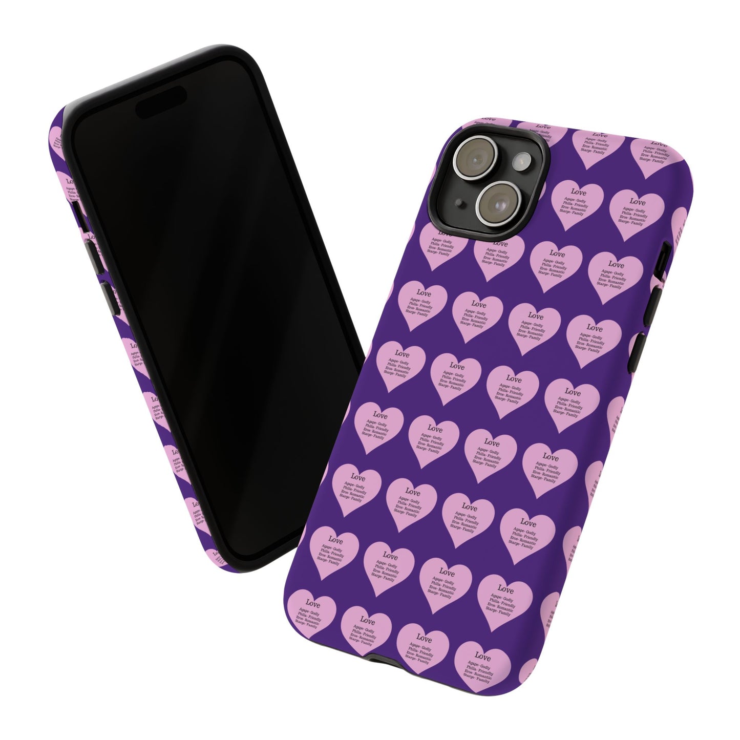 Hearts-A-Flutter Phone Case (iPhone, Google Pixel)(Purple)