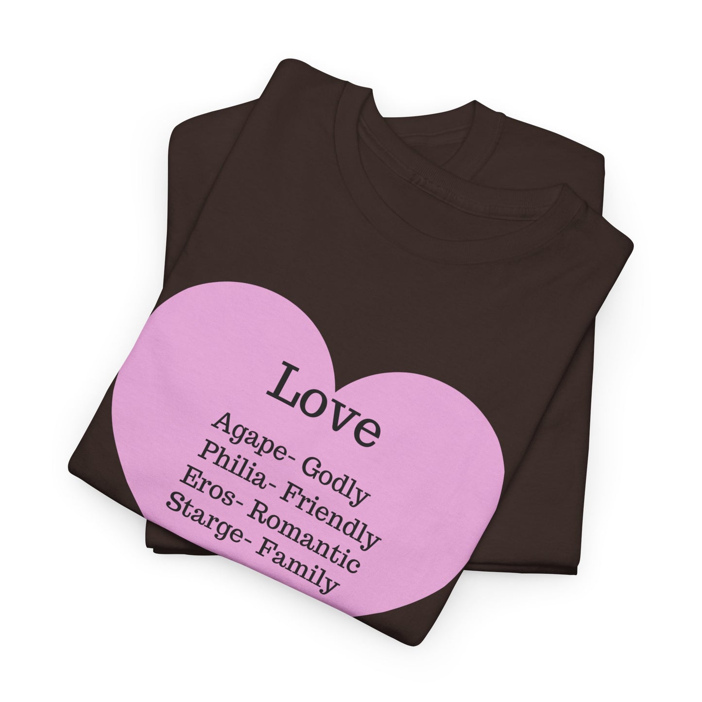 Unisex Love Heart Heavy Cotton T-Shirt - Comfortable Classic Fit Apparel
