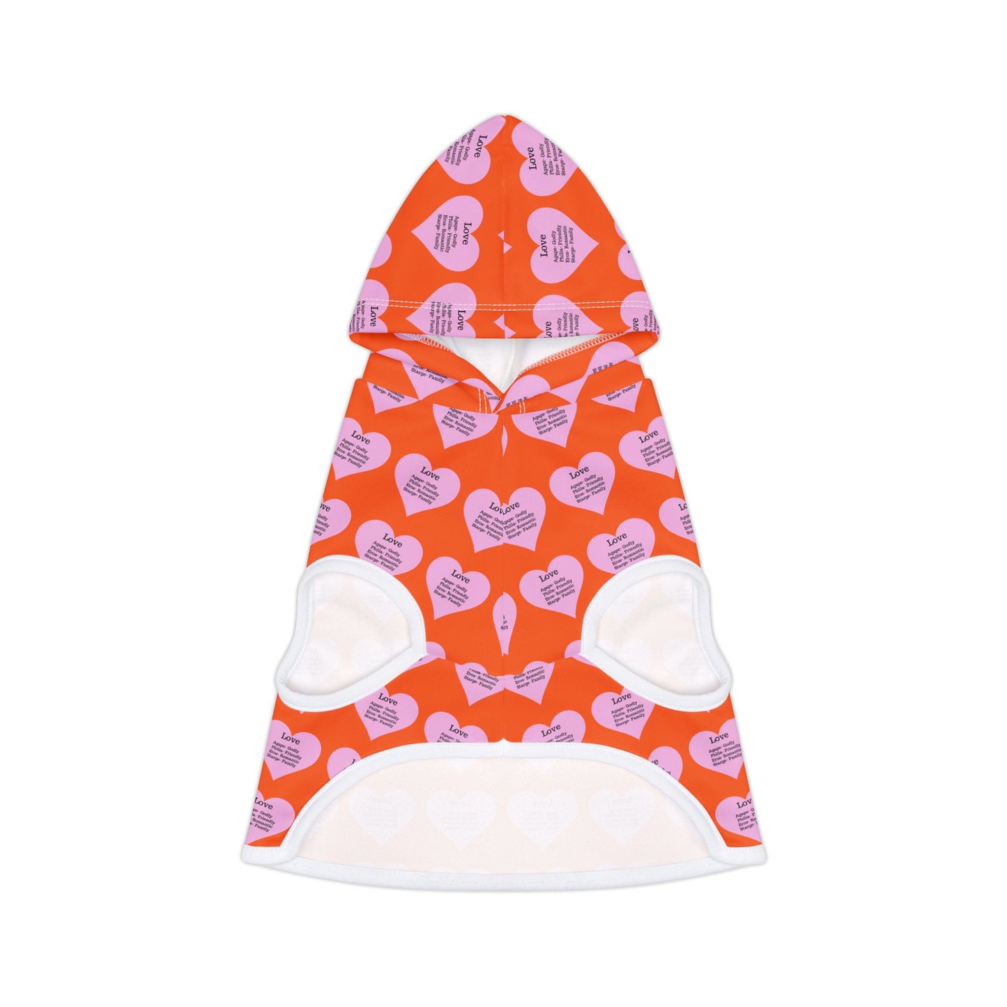 Charming Heart Pet Hoodie Pattern (Orange)