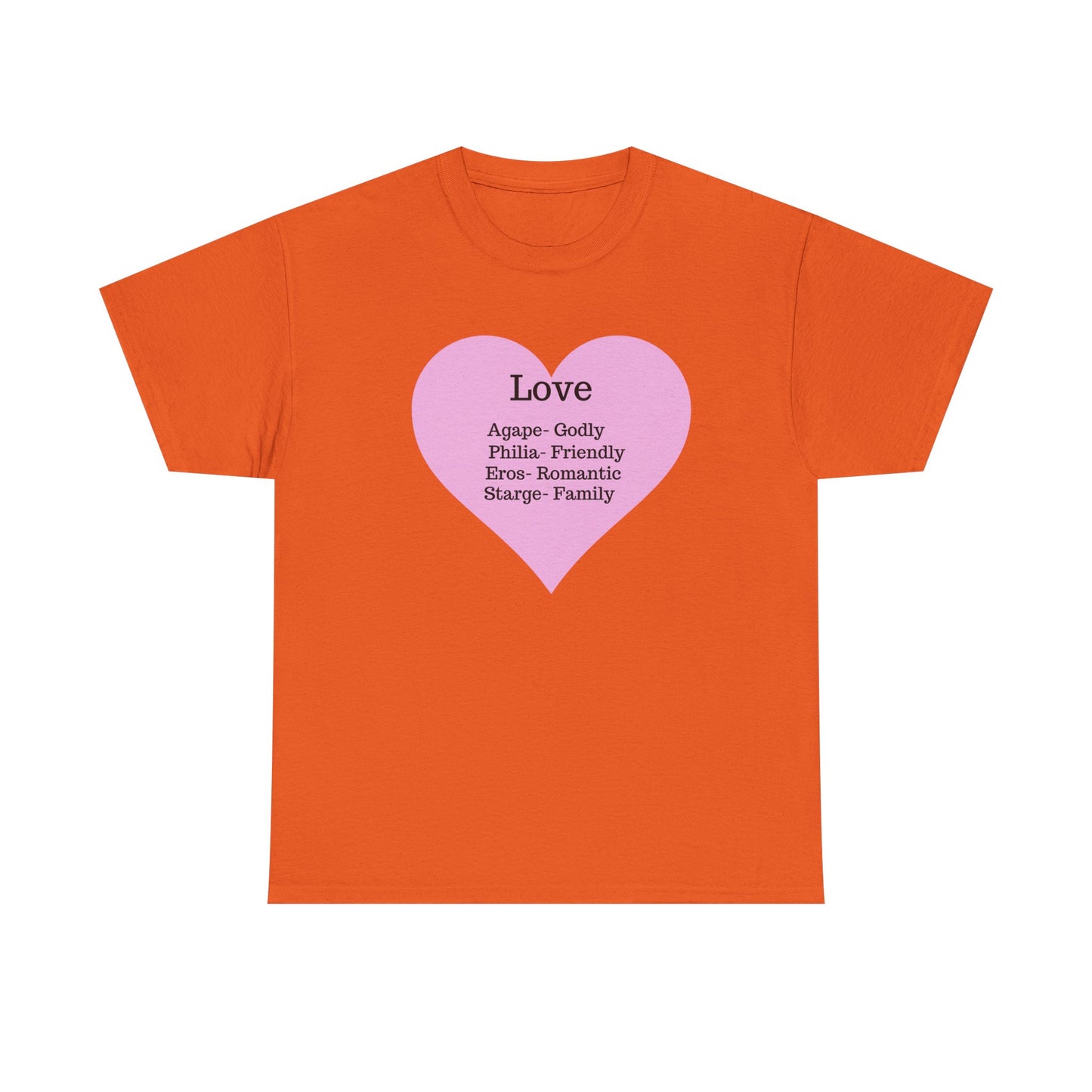 Unisex Love Heart Heavy Cotton T-Shirt - Comfortable Classic Fit Apparel