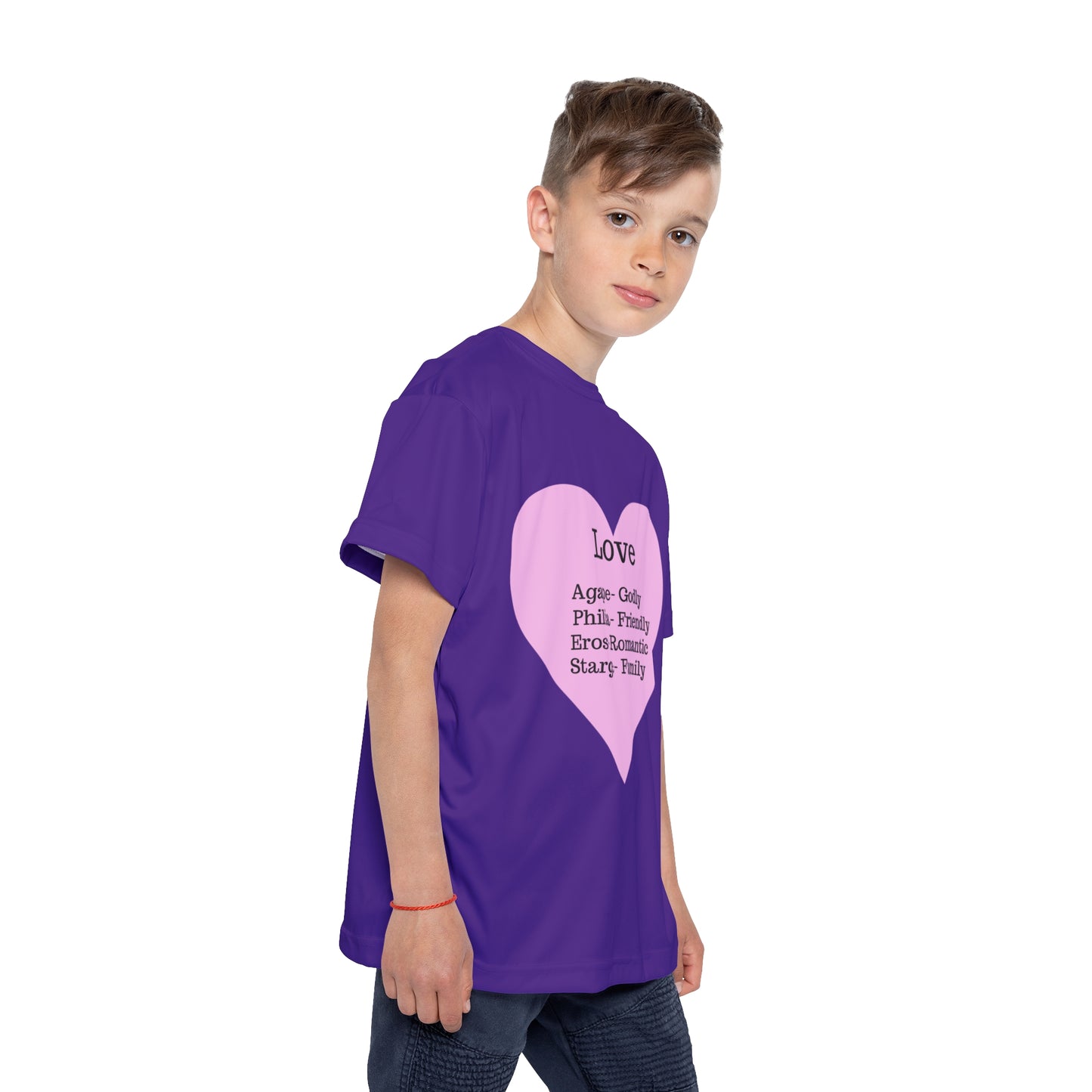 Types of Love Heart Kids Performance Jersey (Purple)