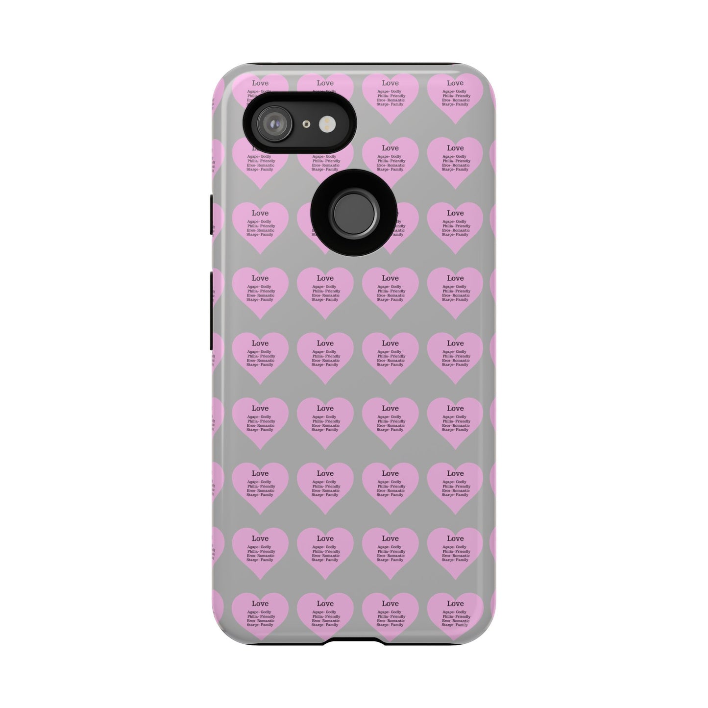 Hearts-A-Flutter Phone Case (iPhone, Google Pixel)(Light grey)