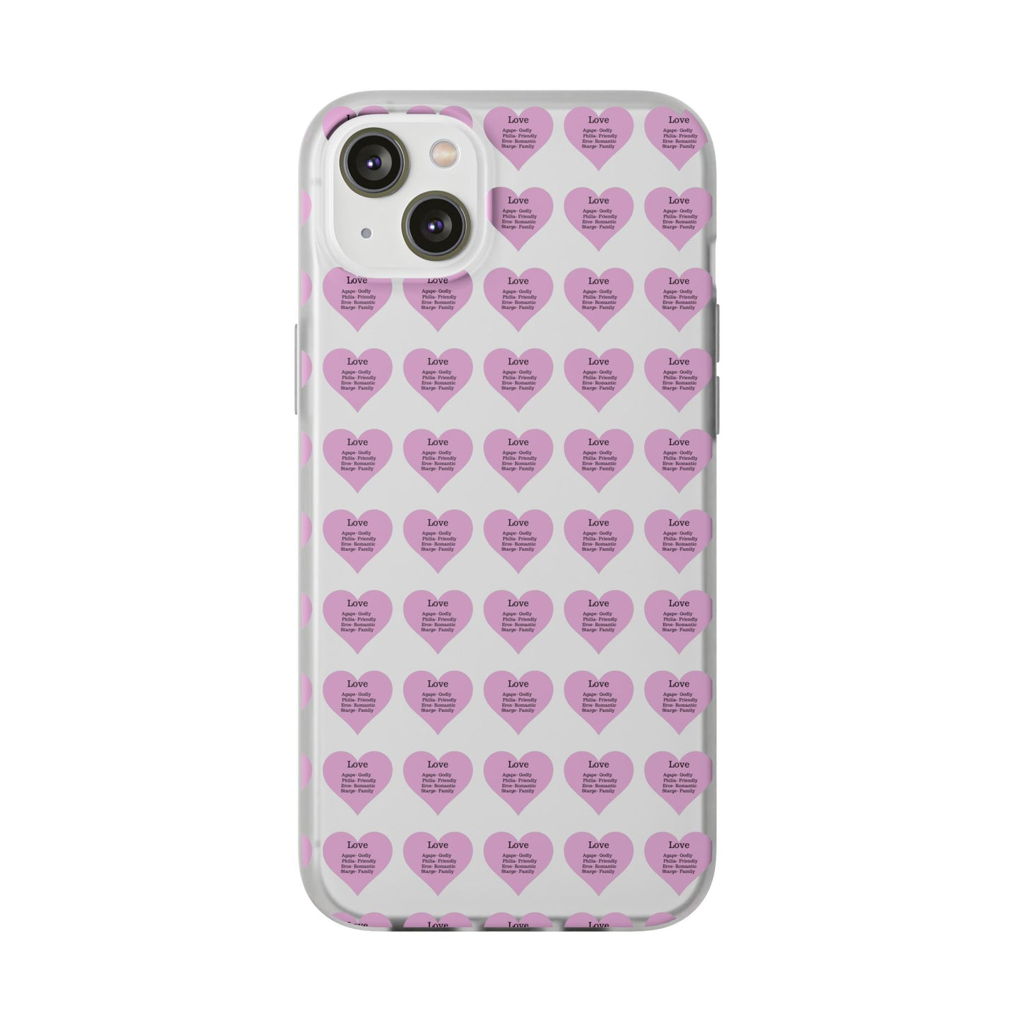 Pink Hearts Transparent Phone Case