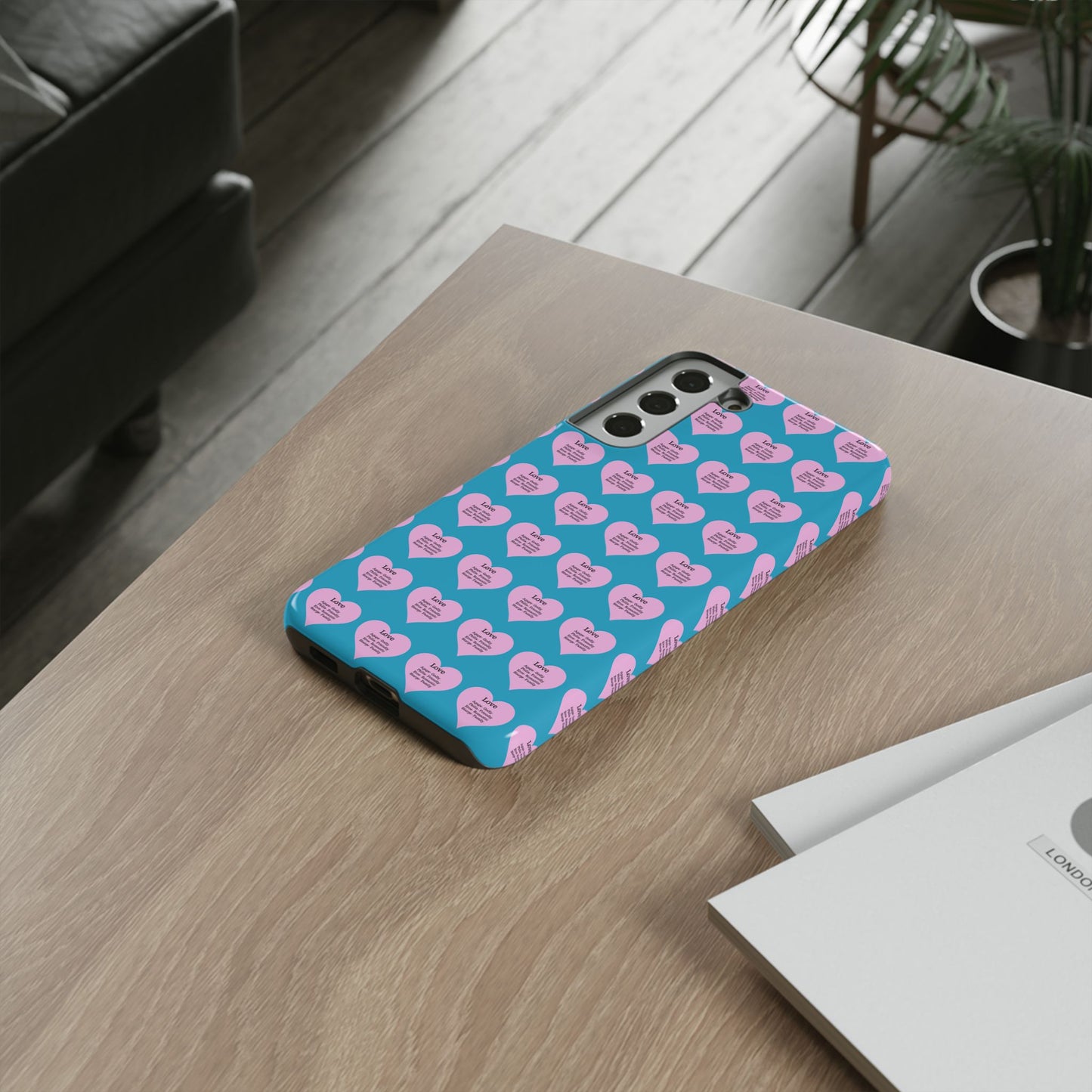 Hearts-A-Flutter Phone Case (Samsung)(Turquoise)