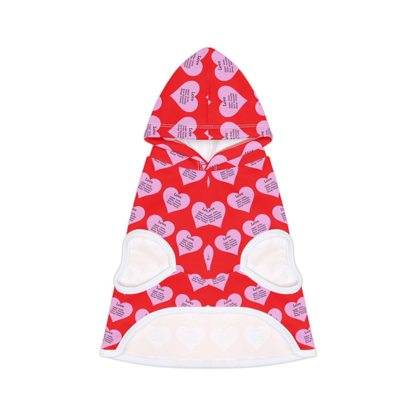 Charming Heart Pet Hoodie Pattern (Red)