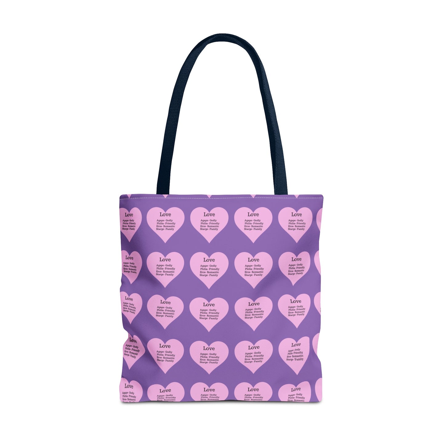 Pink Hearts Tote Bag (Light purple)