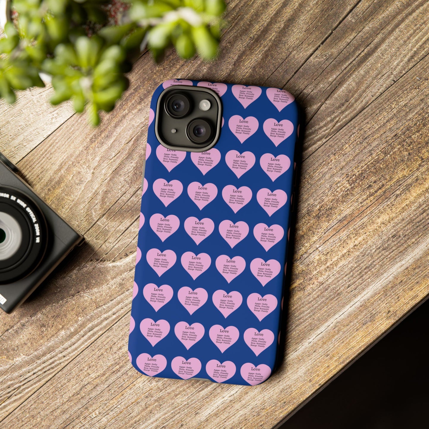 Hearts-A-Flutter Phone Case (iPhone, Google Pixel)(Dark blue)
