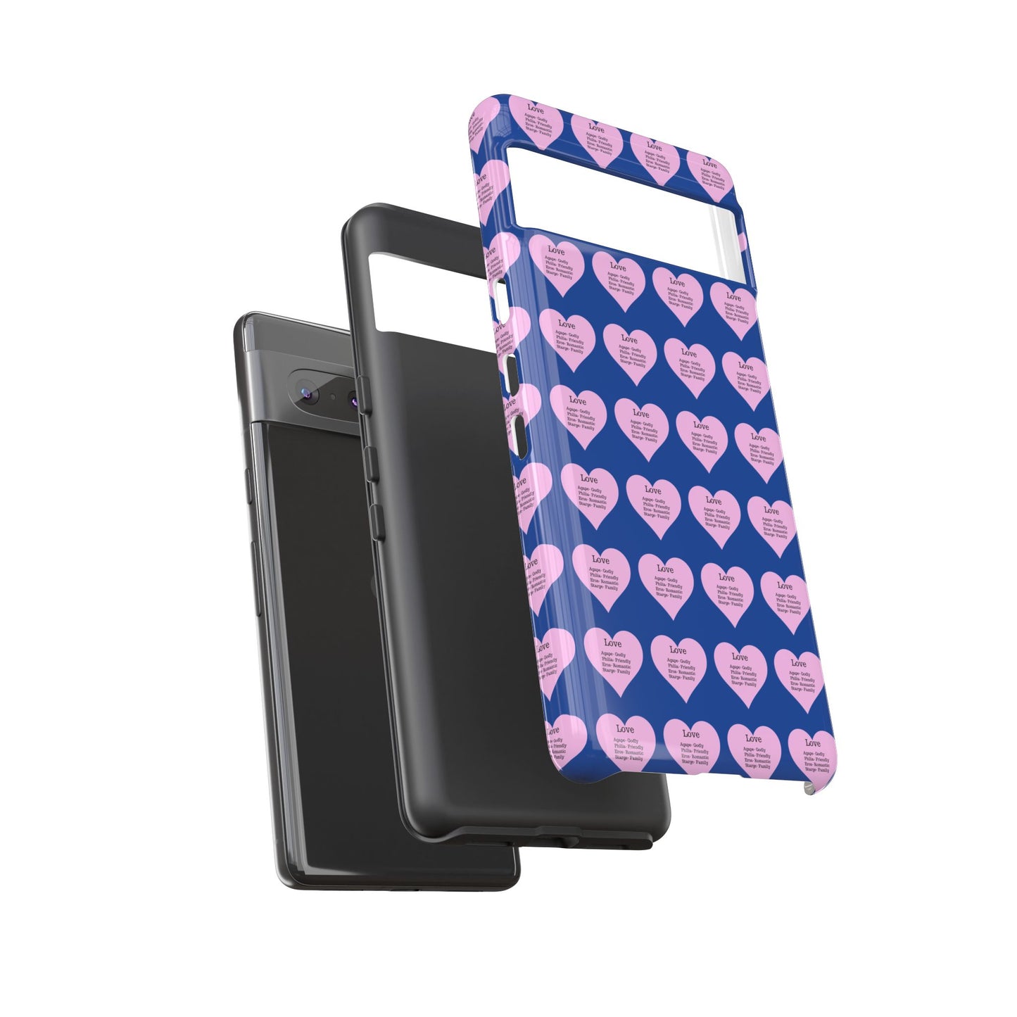 Hearts-A-Flutter Phone Case (iPhone, Google Pixel)(Dark blue)