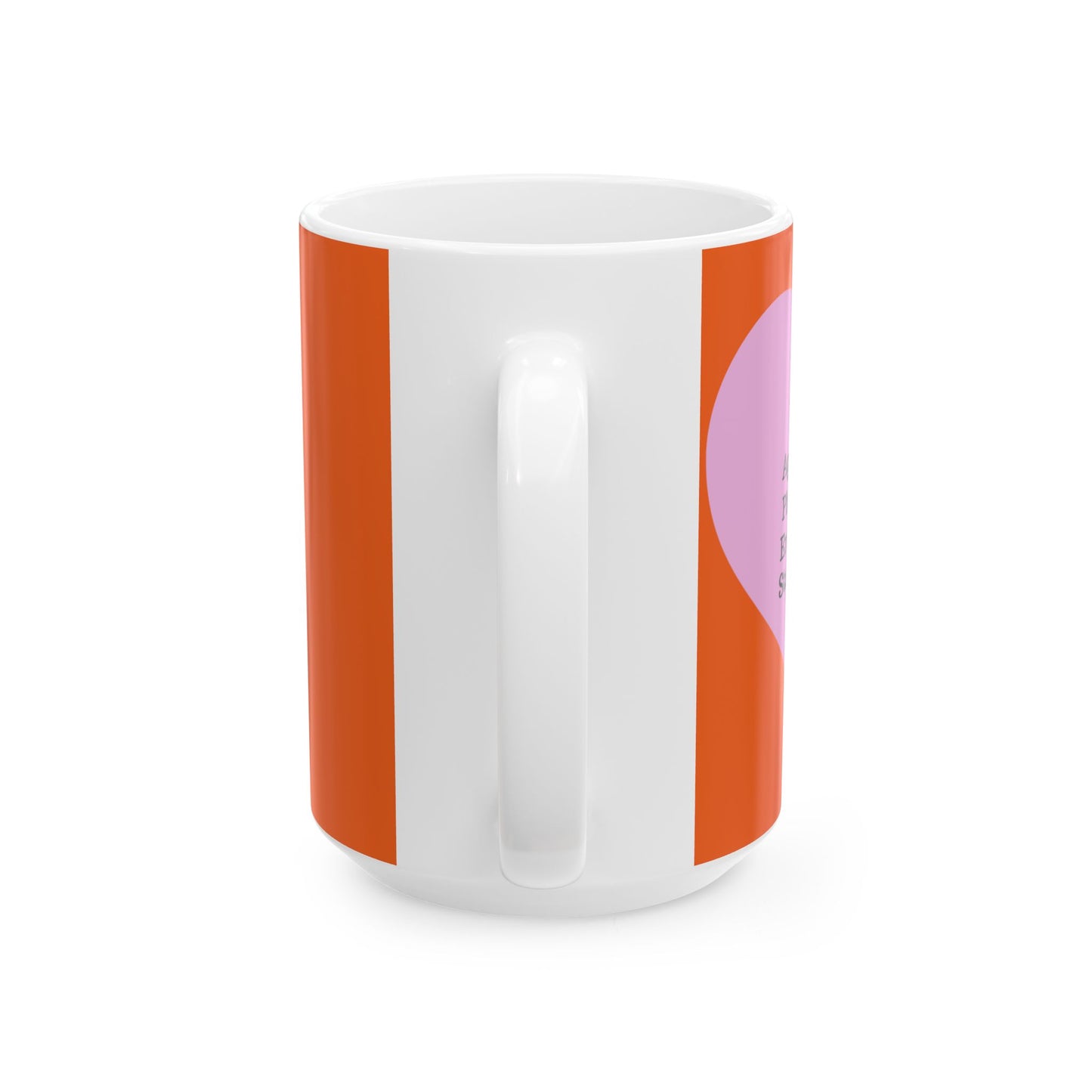 Charming Heart Ceramic Coffee Mug (Orange)