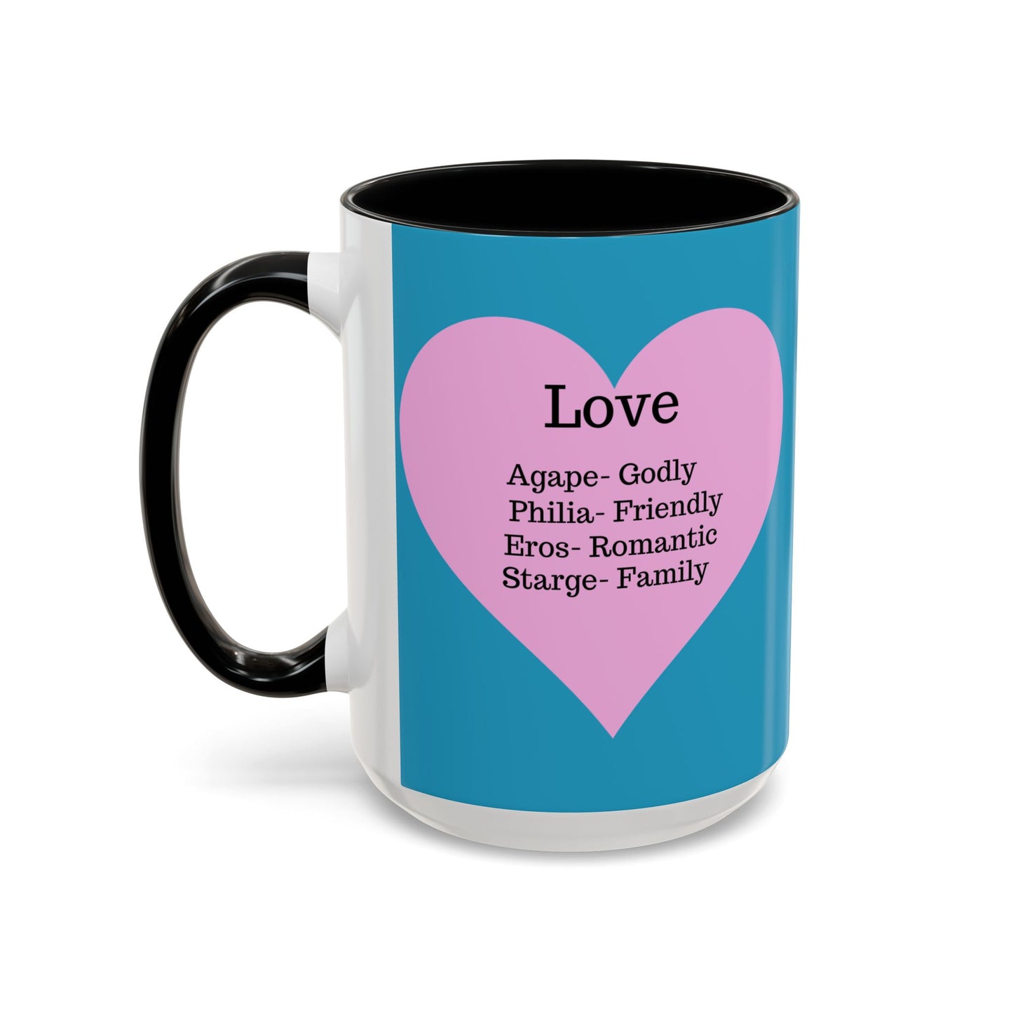 Charming Heart Accent Coffee Mug (Turquoise)