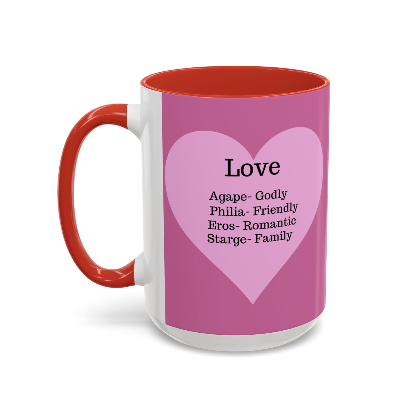 Charming Heart Accent Coffee Mug (Light pink)
