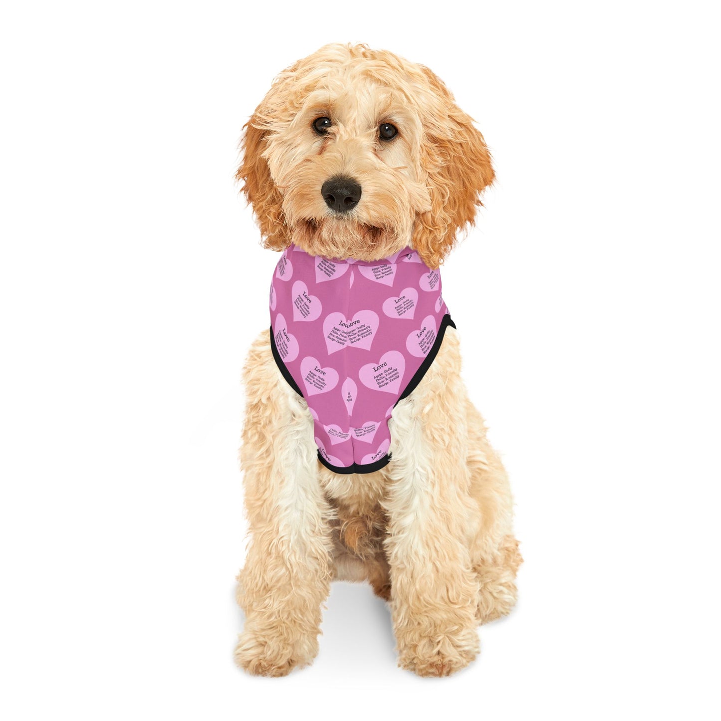 Charming Heart Pet Hoodie Pattern (Light pink)