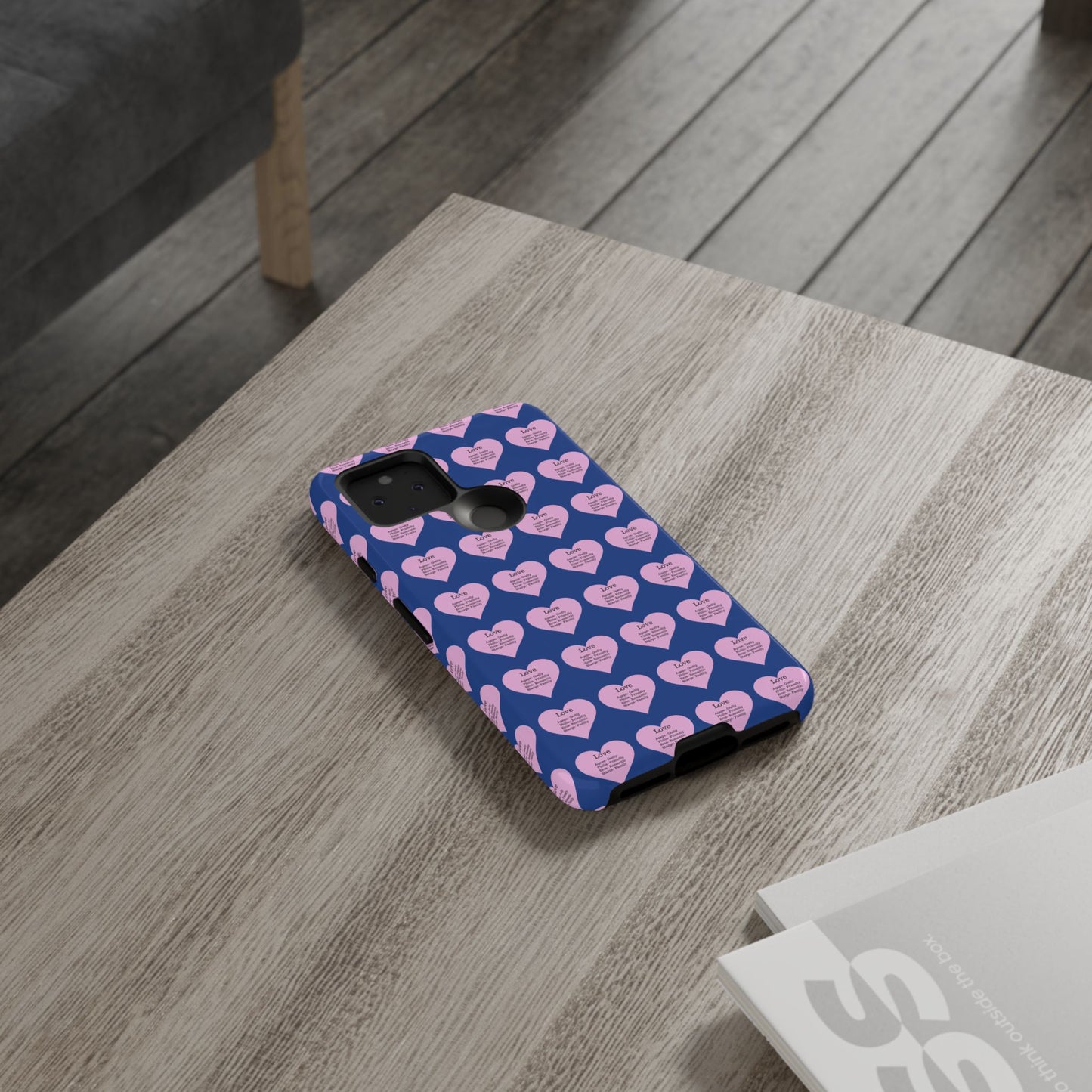 Hearts-A-Flutter Phone Case (iPhone, Google Pixel)(Dark blue)