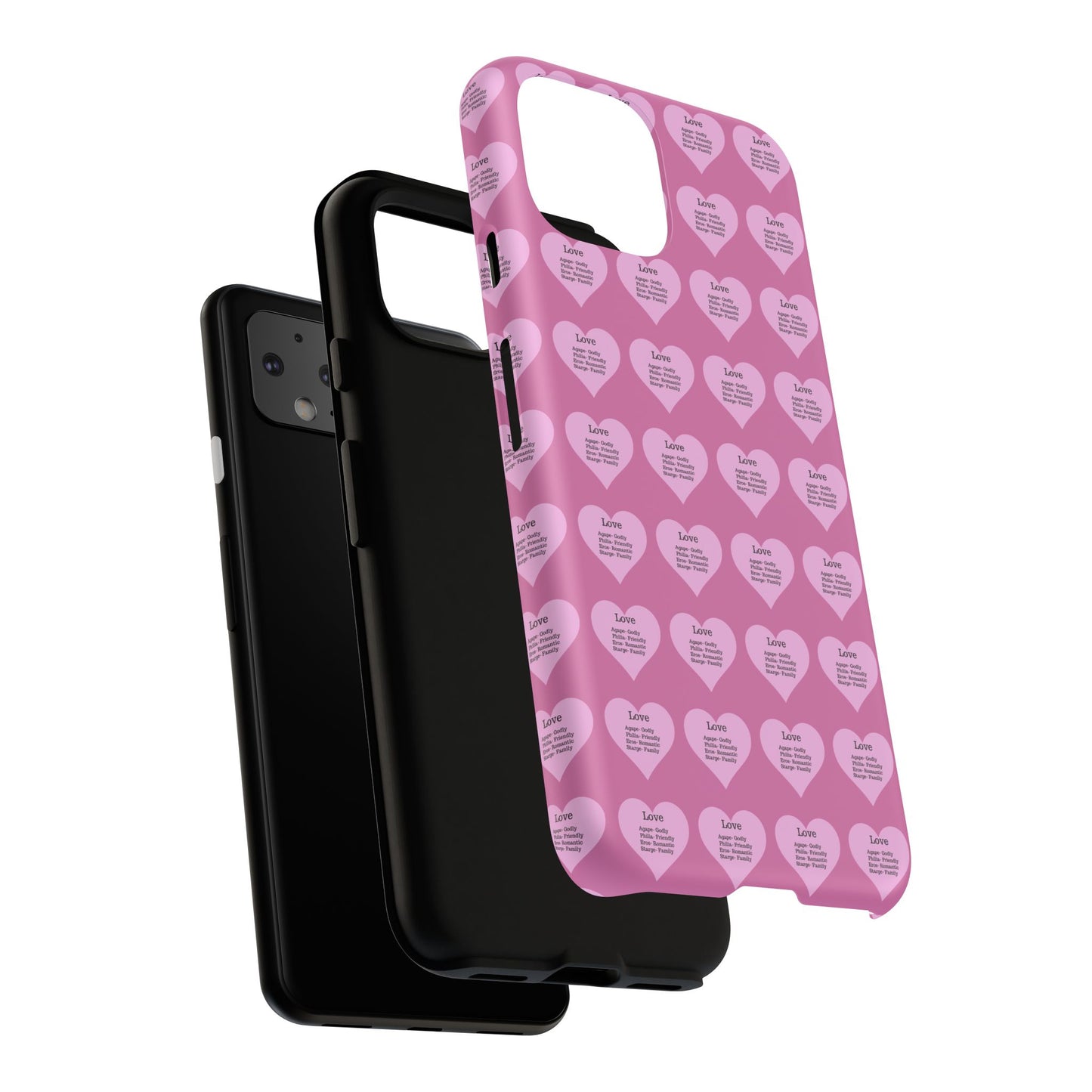 Hearts-A-Flutter Phone Case (iPhone, Google Pixel)(Light pink)