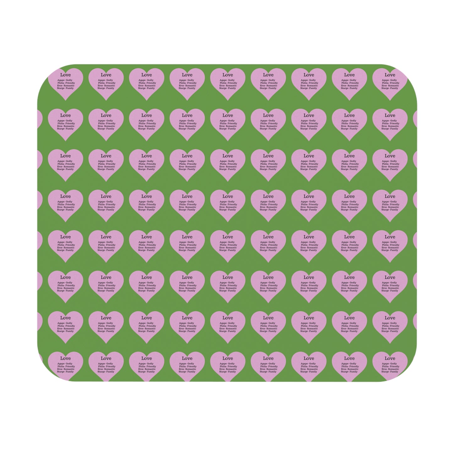 The Four Loves Mouse Pad Pattern Look (Green)