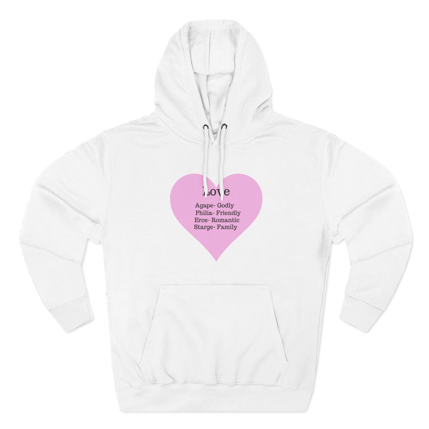 Cozy Heartfelt Love Fleece Hoodie | Soft Three-Panel Everyday Comfort