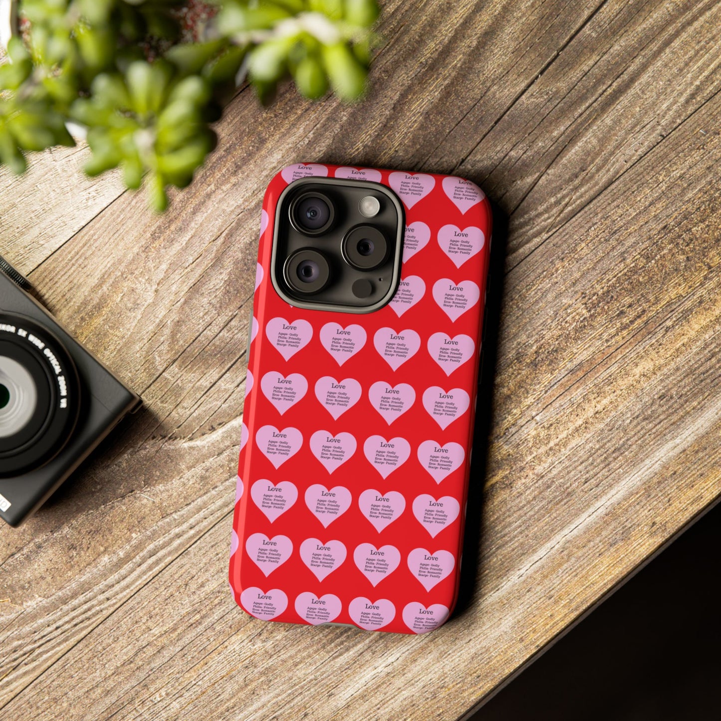 Hearts-A-Flutter Phone Case (iPhone, Google Pixel)(Red)