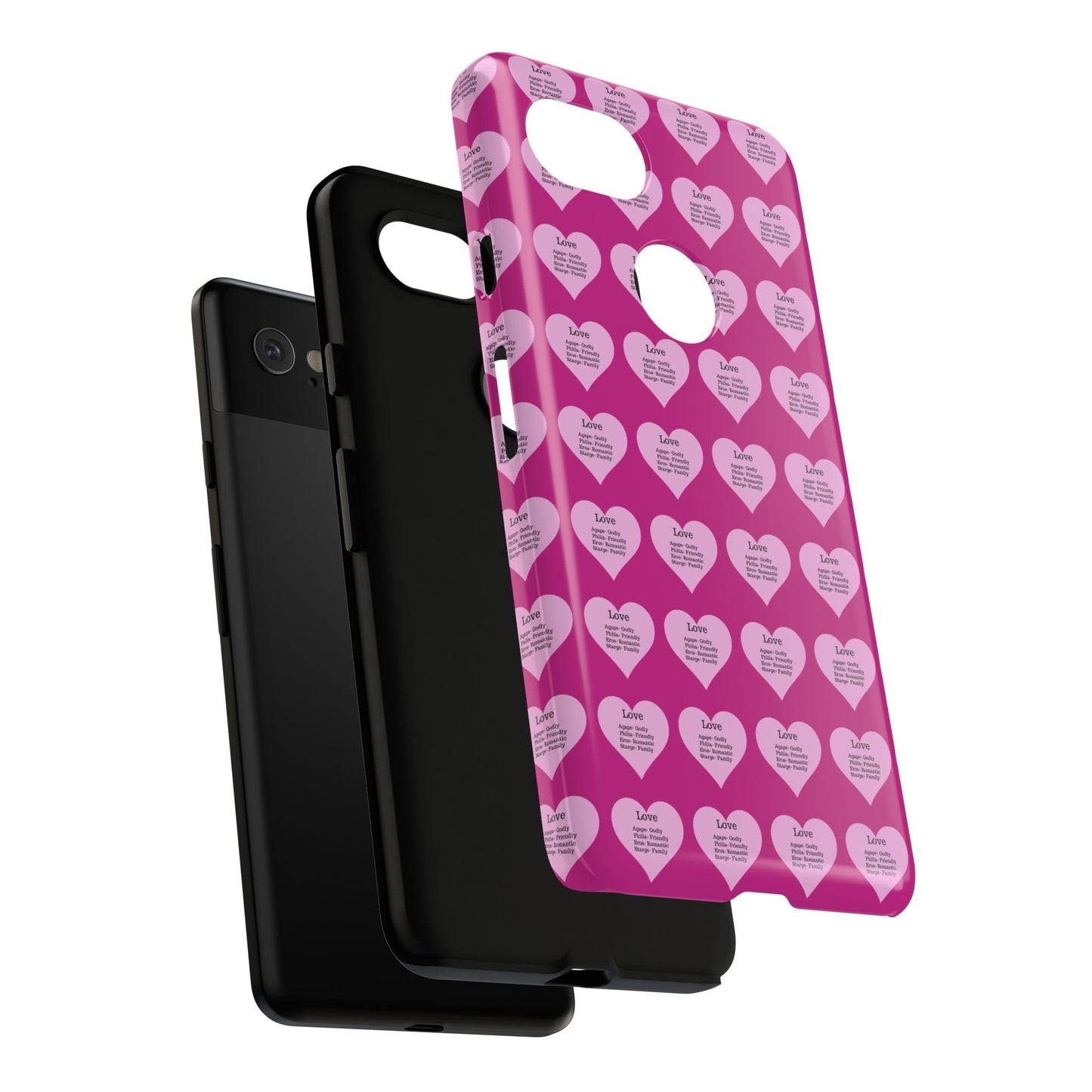 Hearts-A-Flutter Phone Case (iPhone, Google Pixel)(Pink)