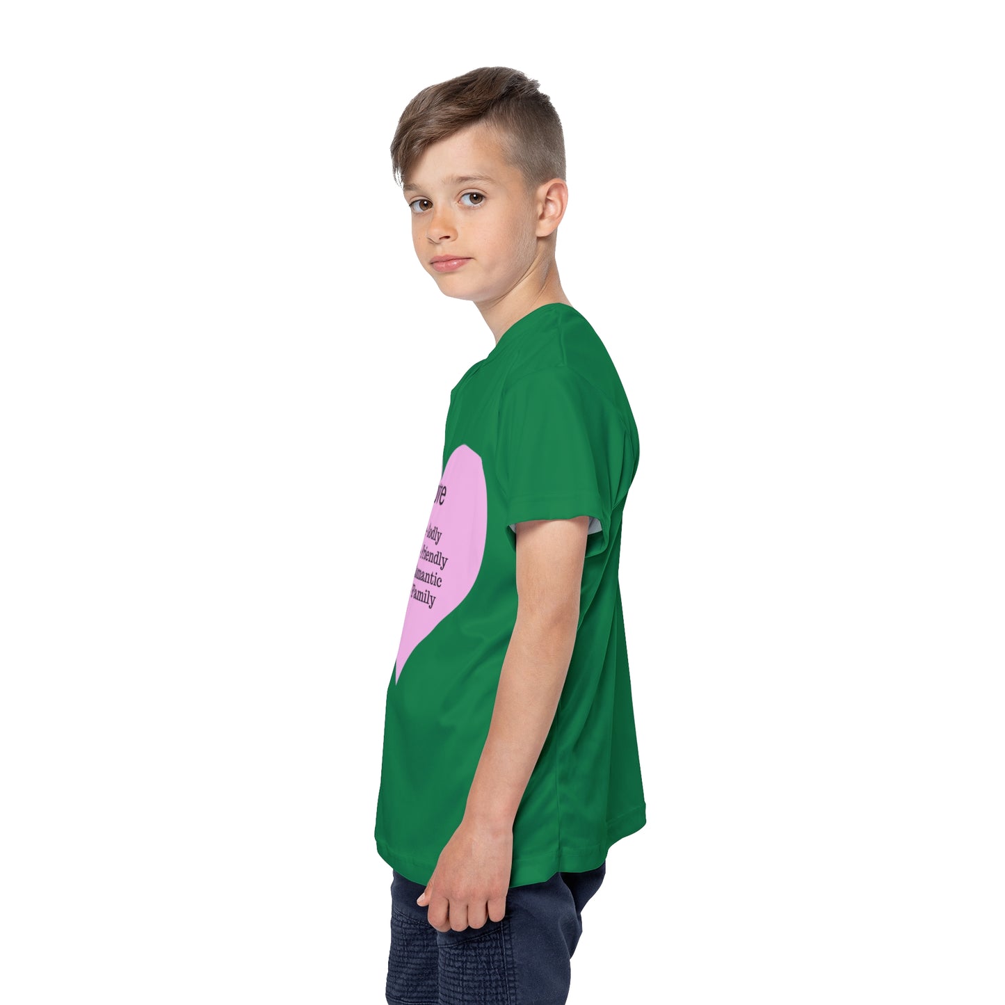 Types of Love Heart Kids Performance Jersey (Dark Green)