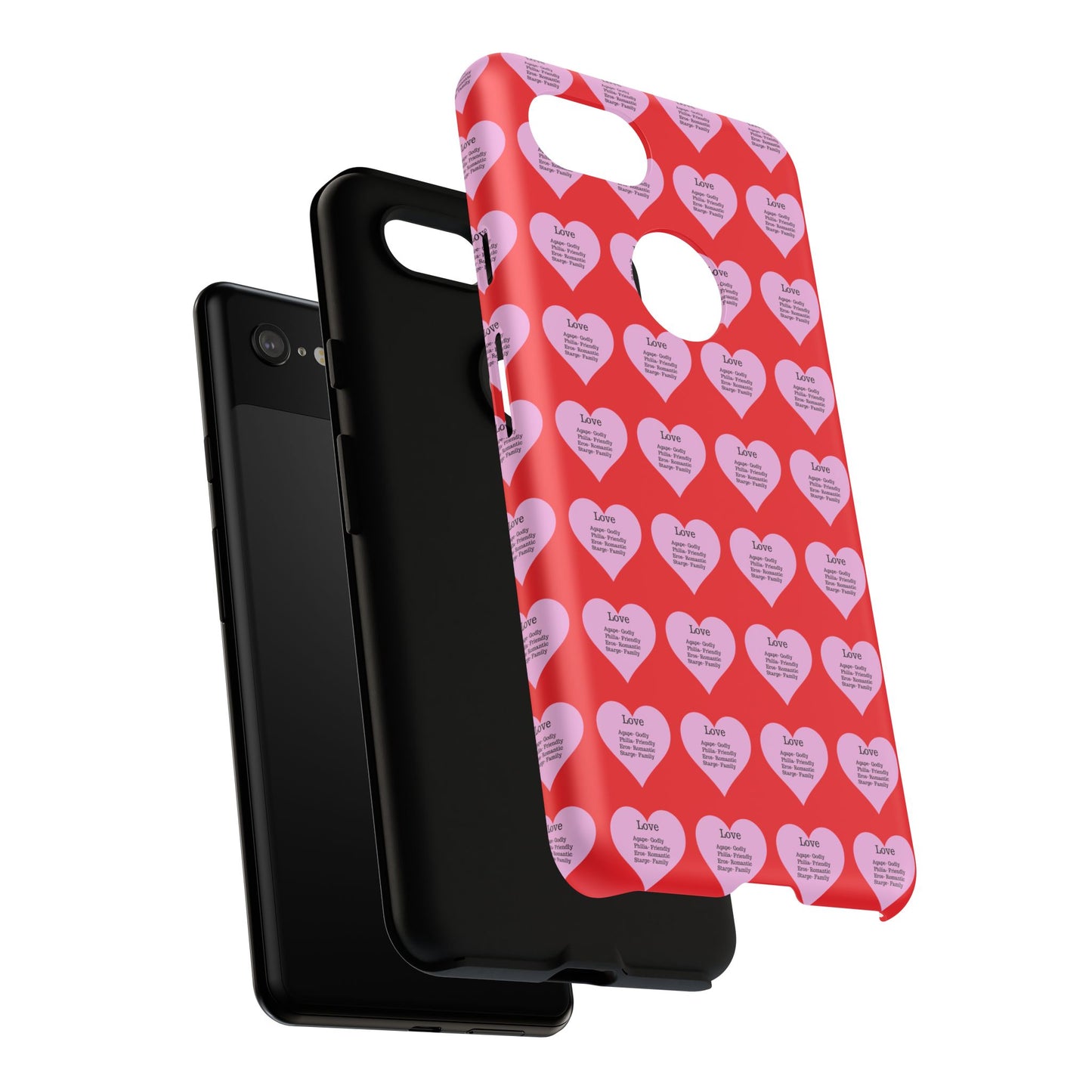Hearts-A-Flutter Phone Case (iPhone, Google Pixel)(Red)