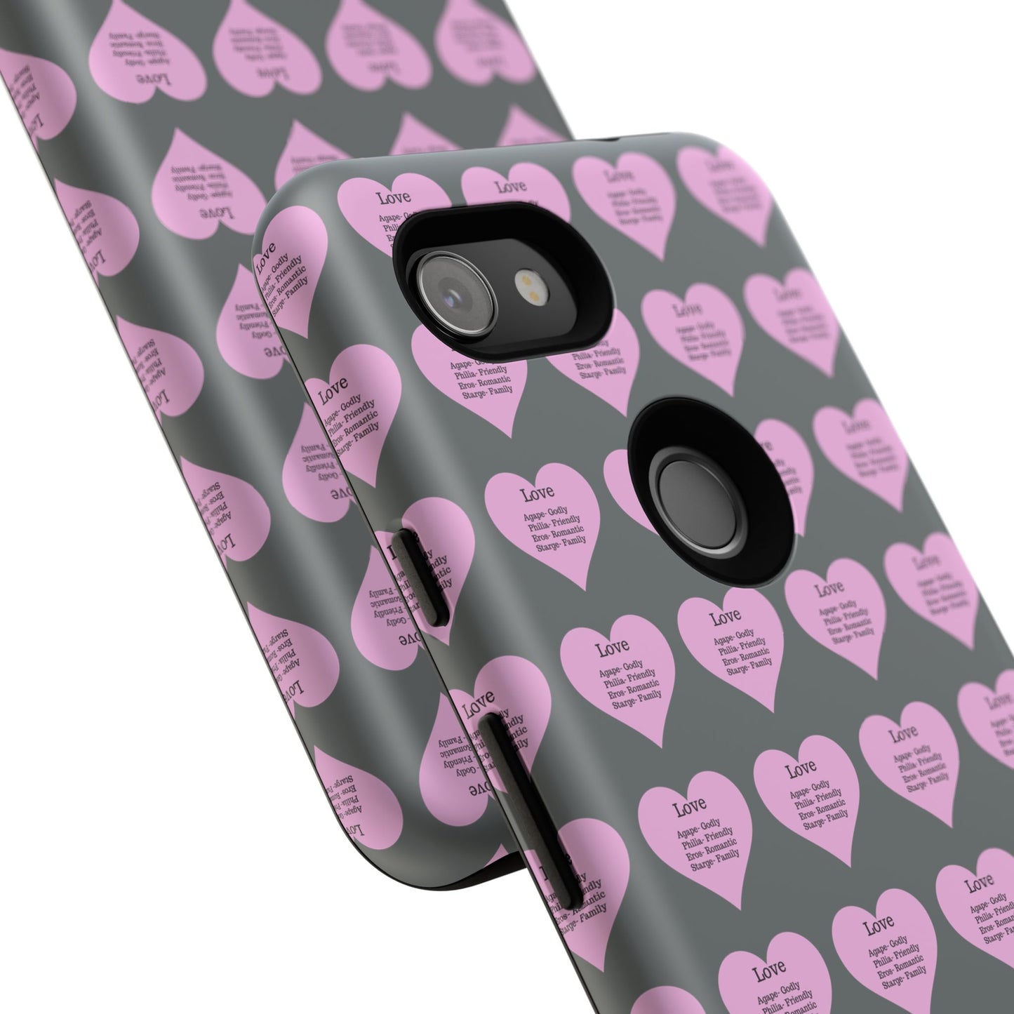 Hearts-A-Flutter Phone Case (iPhone, Google Pixel)(Dark grey)