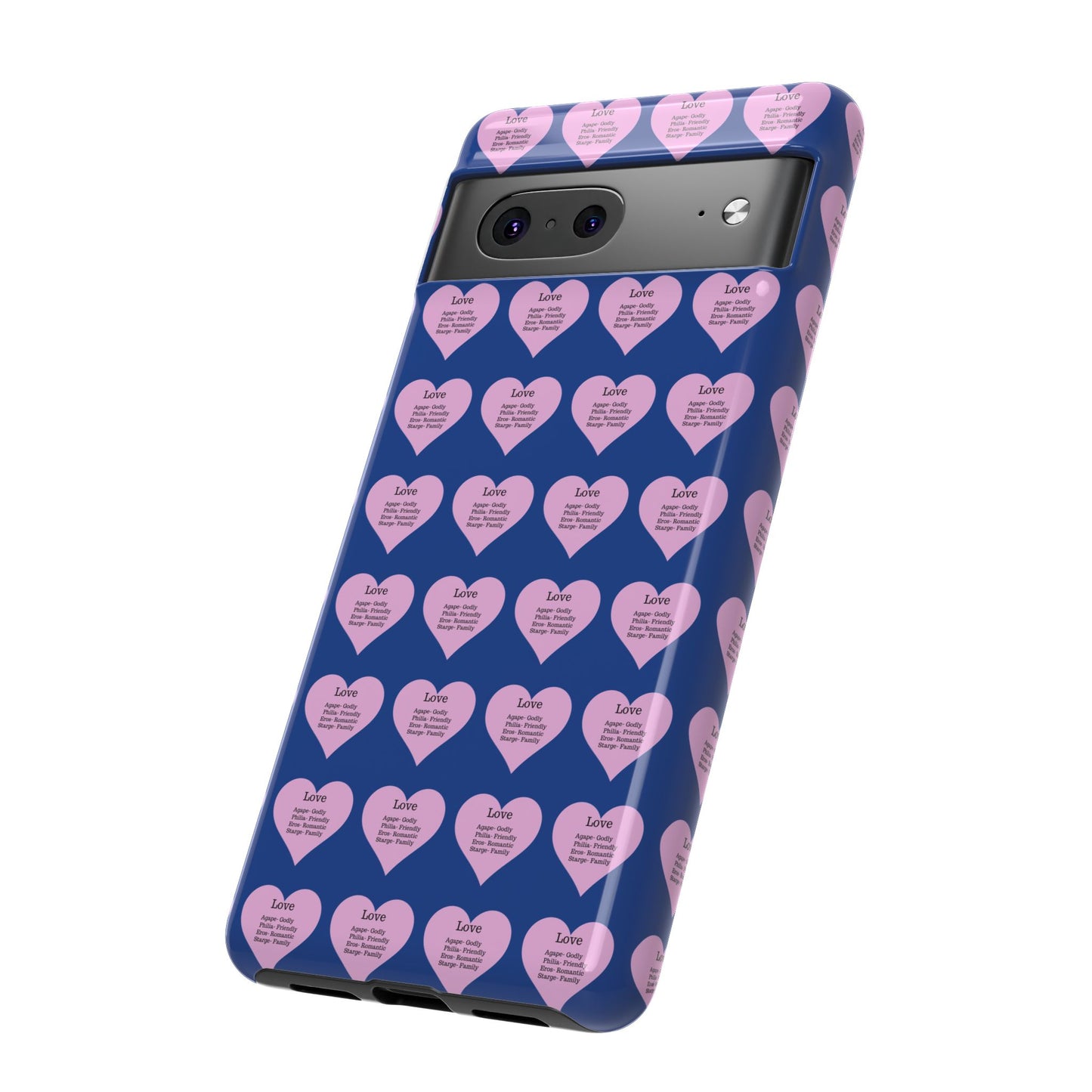 Hearts-A-Flutter Phone Case (iPhone, Google Pixel)(Dark blue)