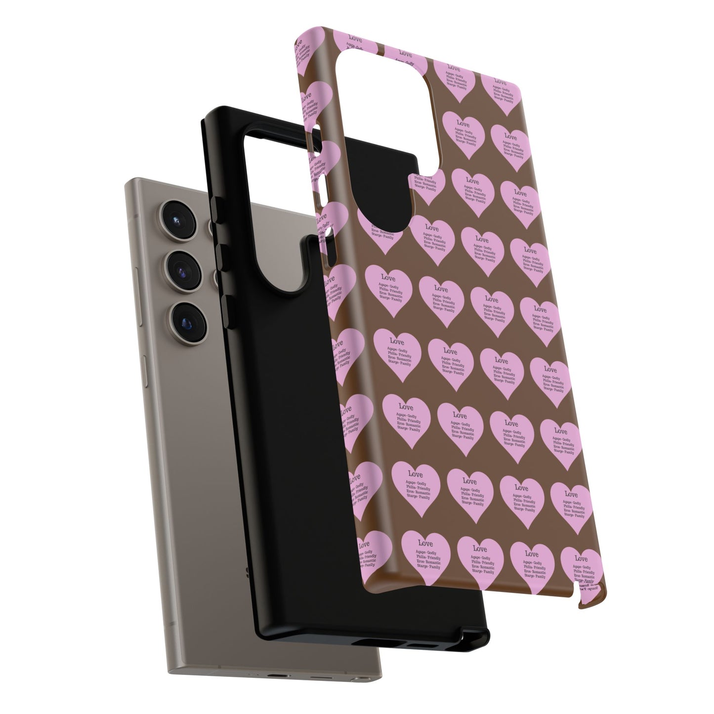 Hearts-A-Flutter Phone Case (Samsung)(Brown)