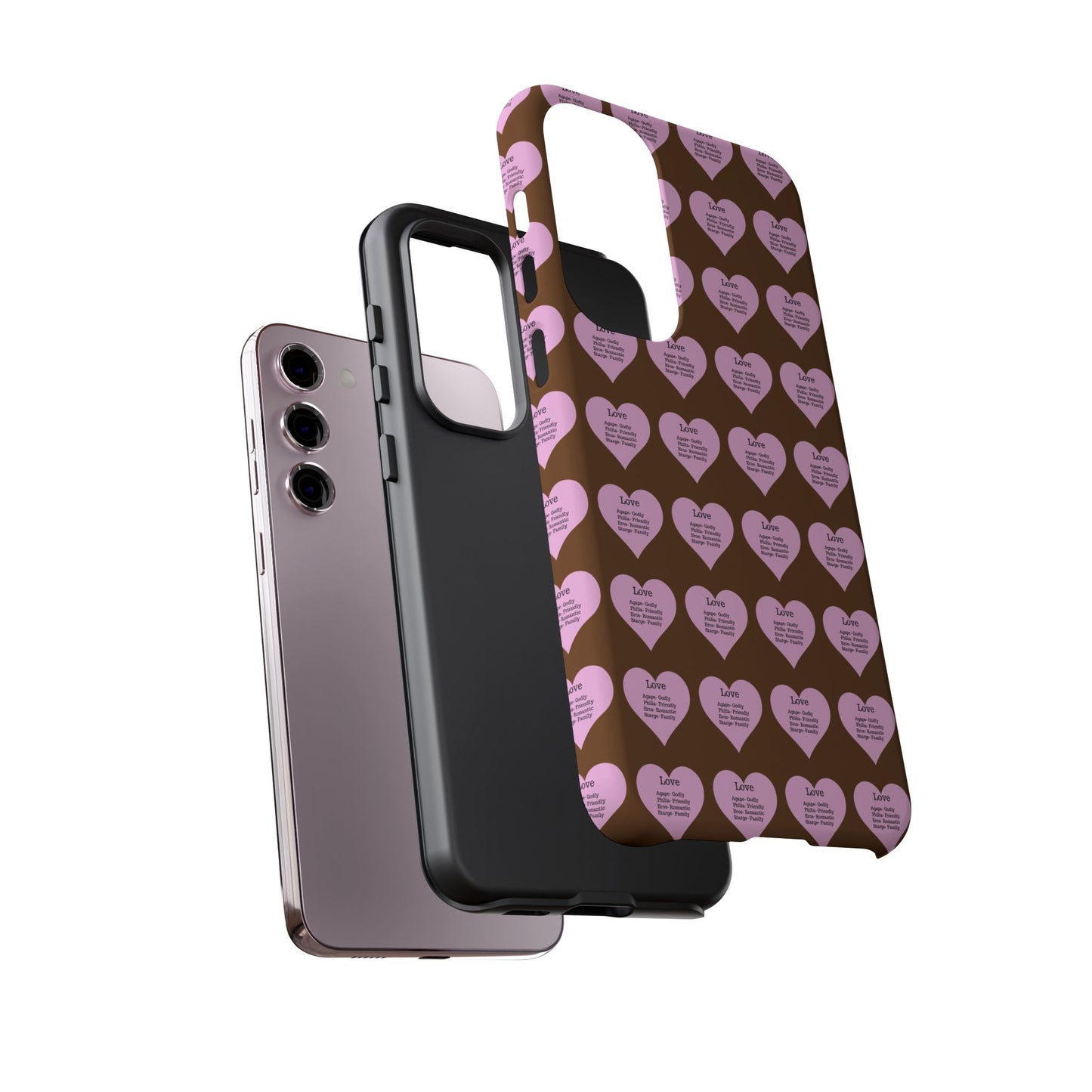 Hearts-A-Flutter Phone Case (Samsung)(Brown)