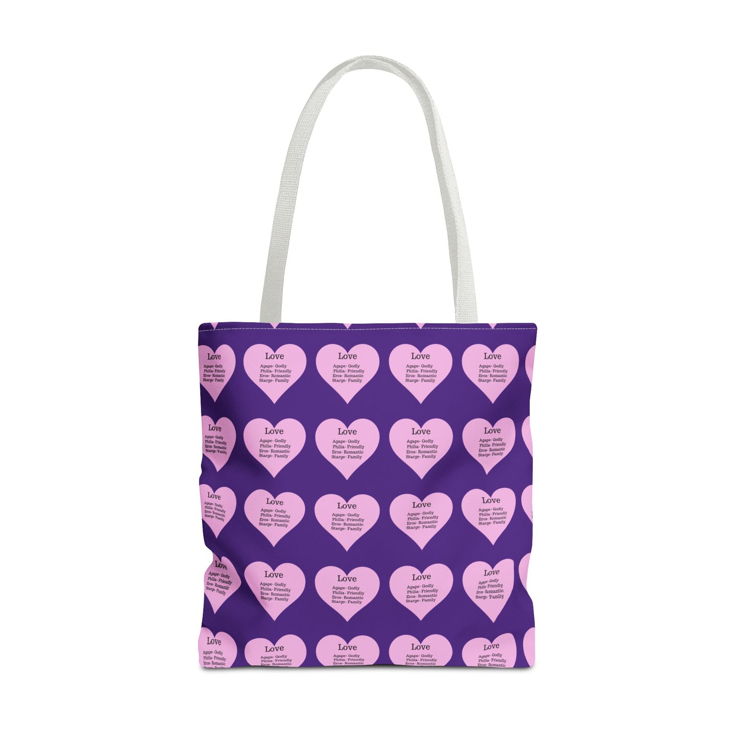 Pink Hearts Tote Bag (Purple)