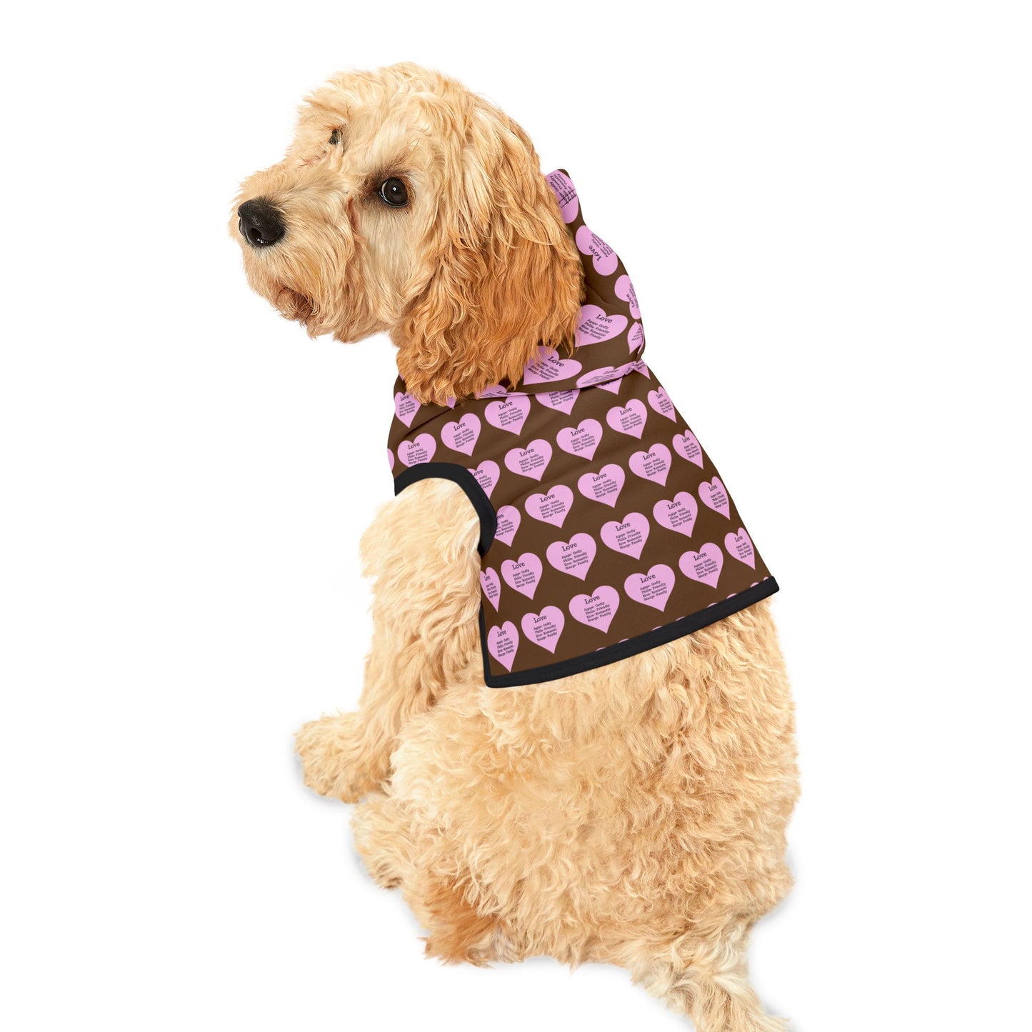 Charming Heart Pet Hoodie Pattern (Brown)