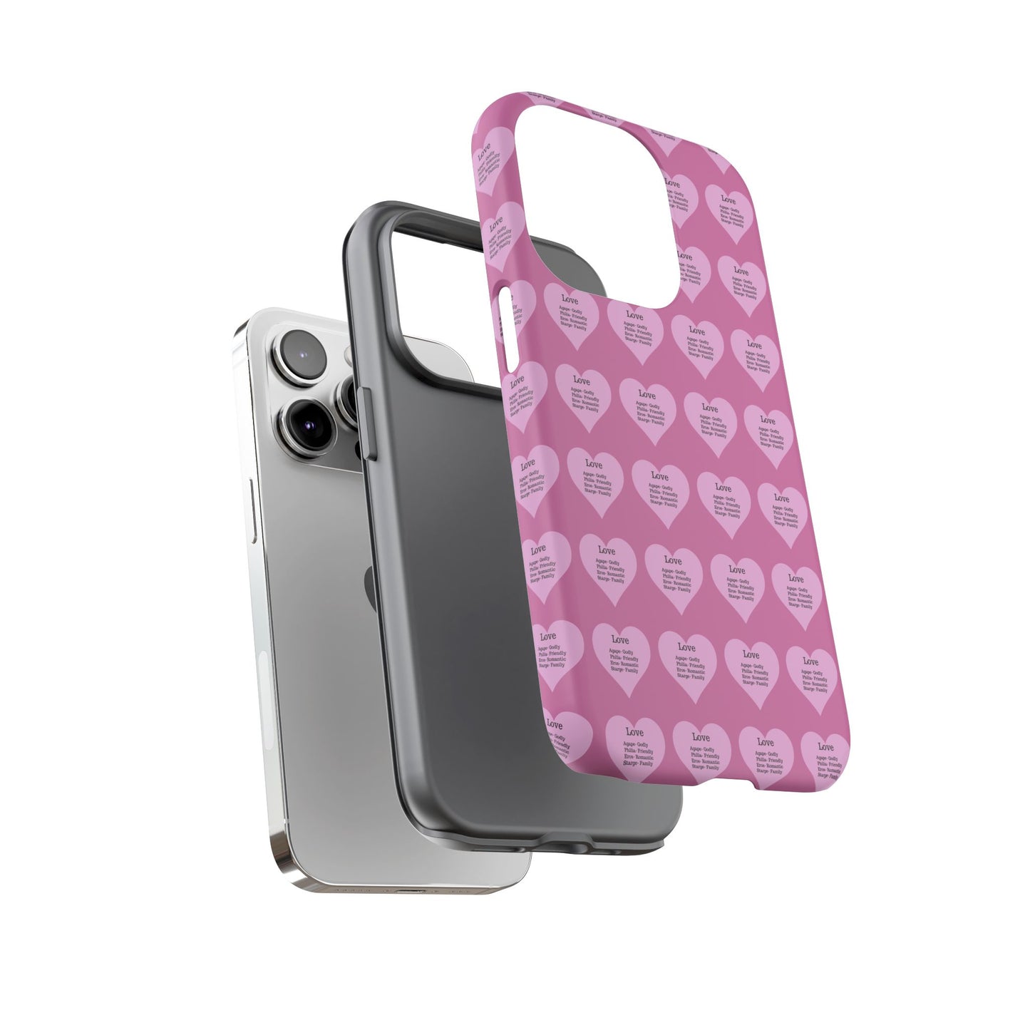 Hearts-A-Flutter Phone Case (iPhone, Google Pixel)(Light pink)