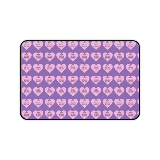 Love Hearts Desk Mat (Light purple)