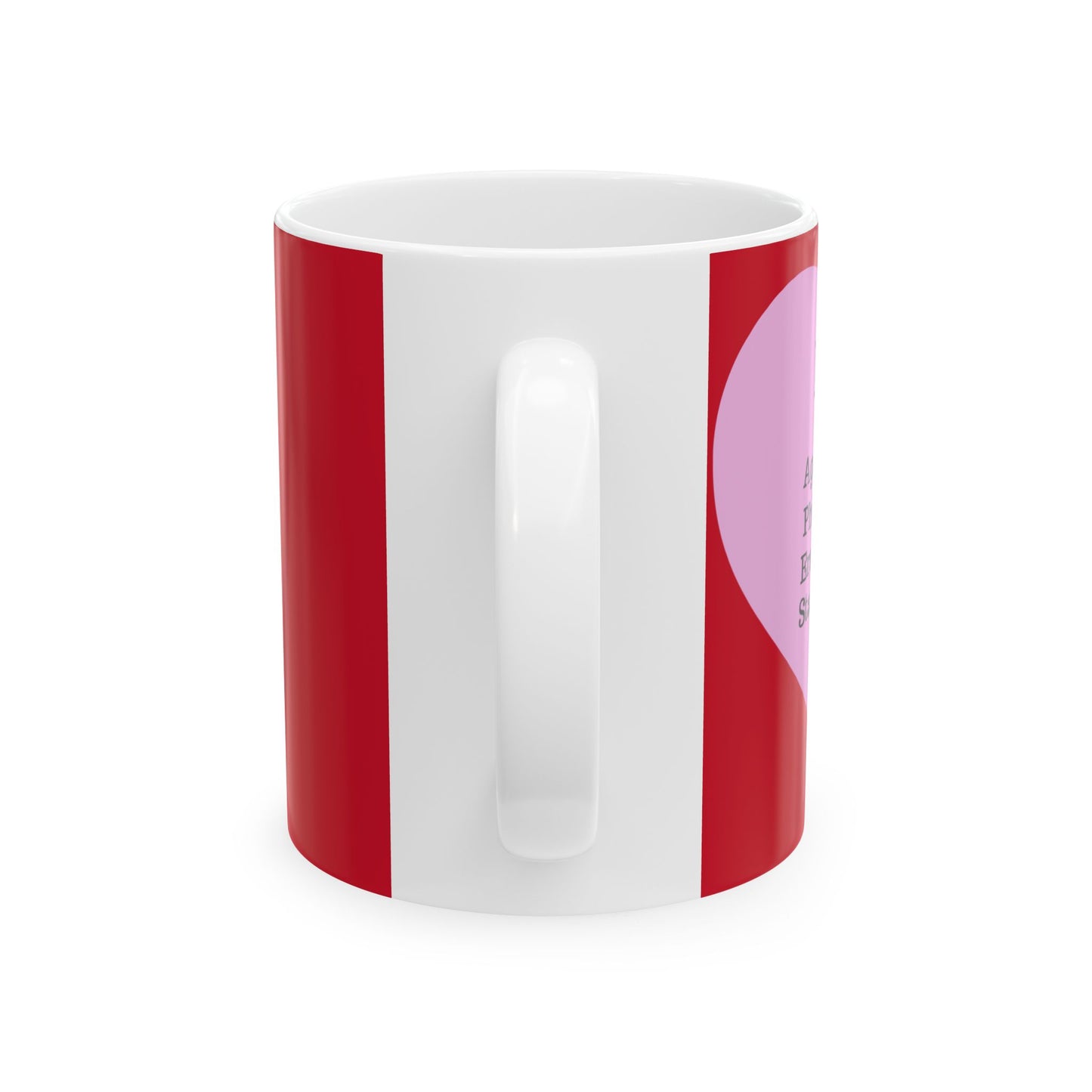 Charming Heart Ceramic Coffee Mug (Dark red)