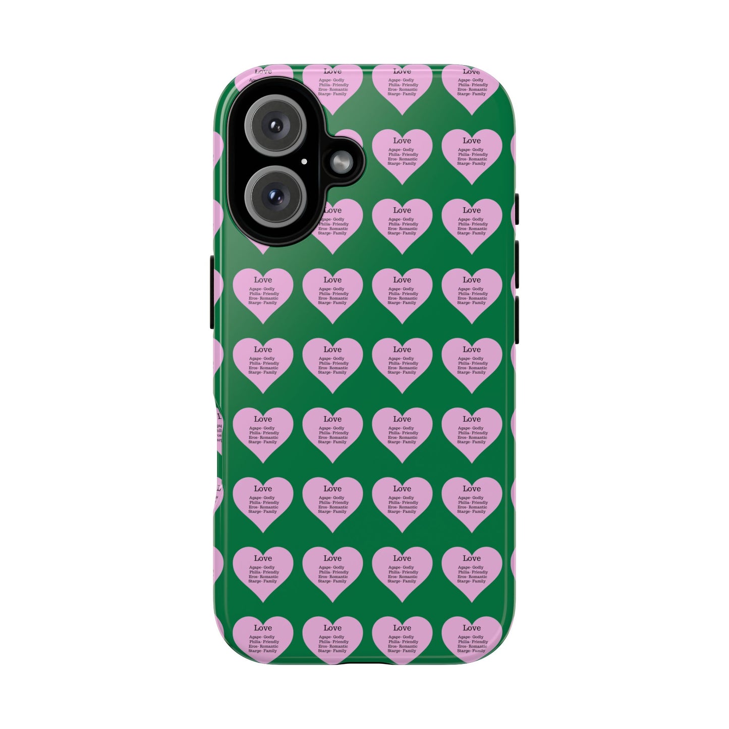 Hearts-A-Flutter Phone Case (iPhone, Google Pixel)(Dark green)