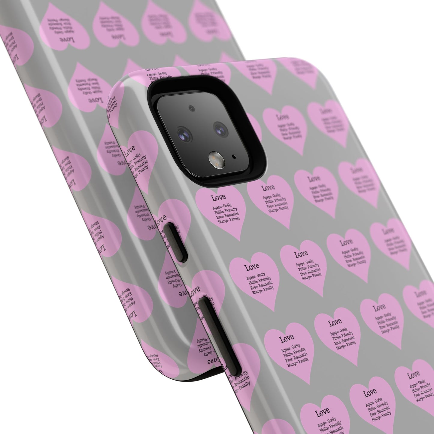 Hearts-A-Flutter Phone Case (iPhone, Google Pixel)(Light grey)
