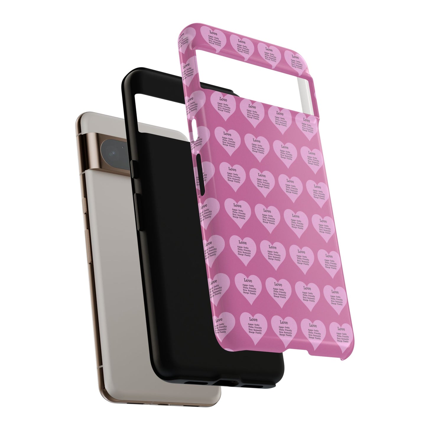 Hearts-A-Flutter Phone Case (iPhone, Google Pixel)(Light pink)