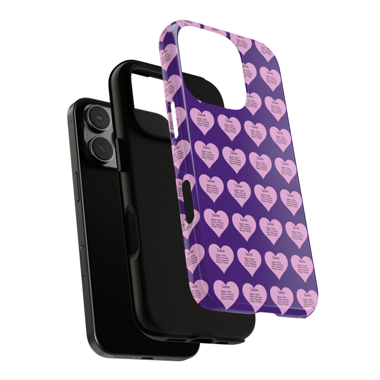 Hearts-A-Flutter Phone Case (iPhone, Google Pixel)(Purple)