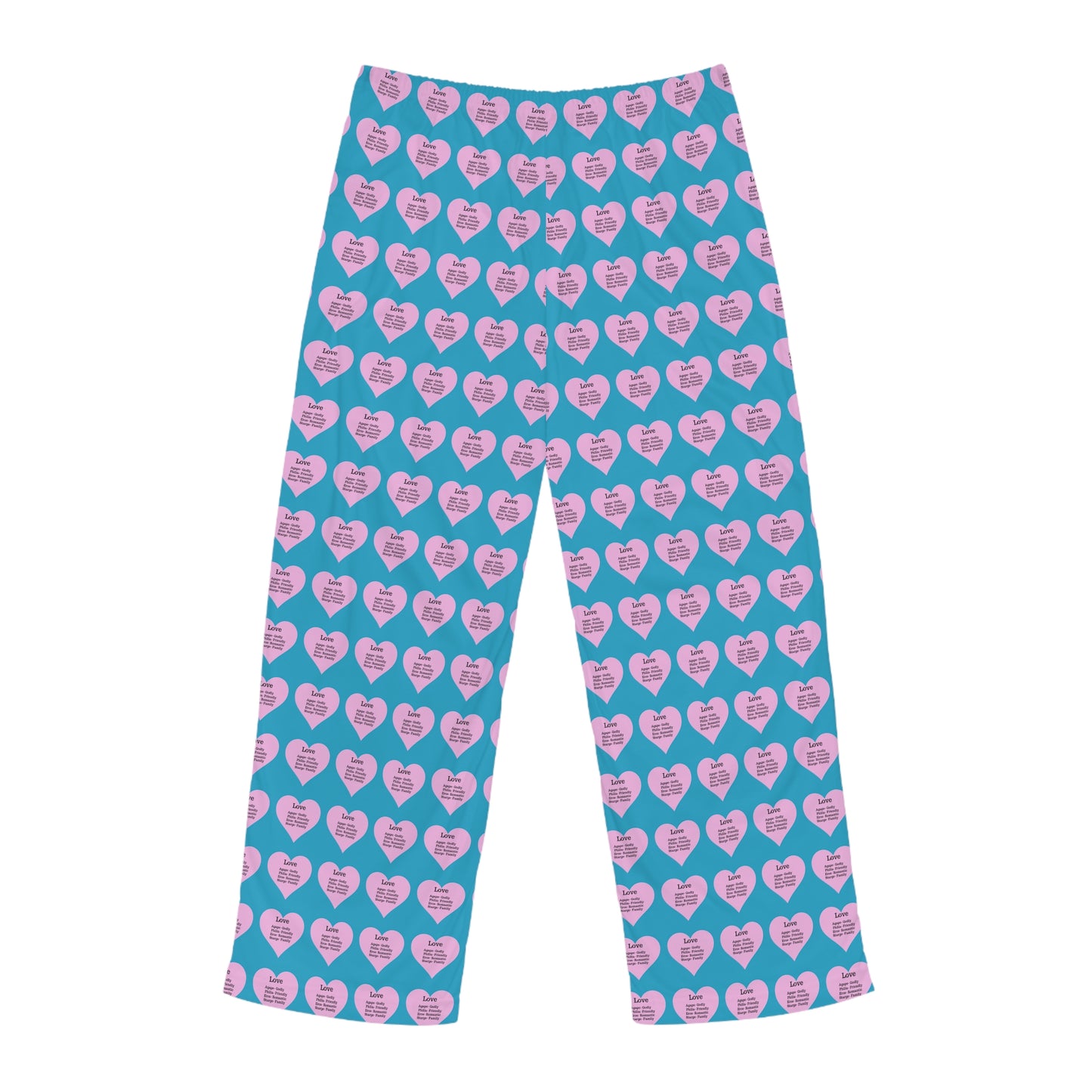 Men's All-Over Print Pajama Pants (Turquoise)