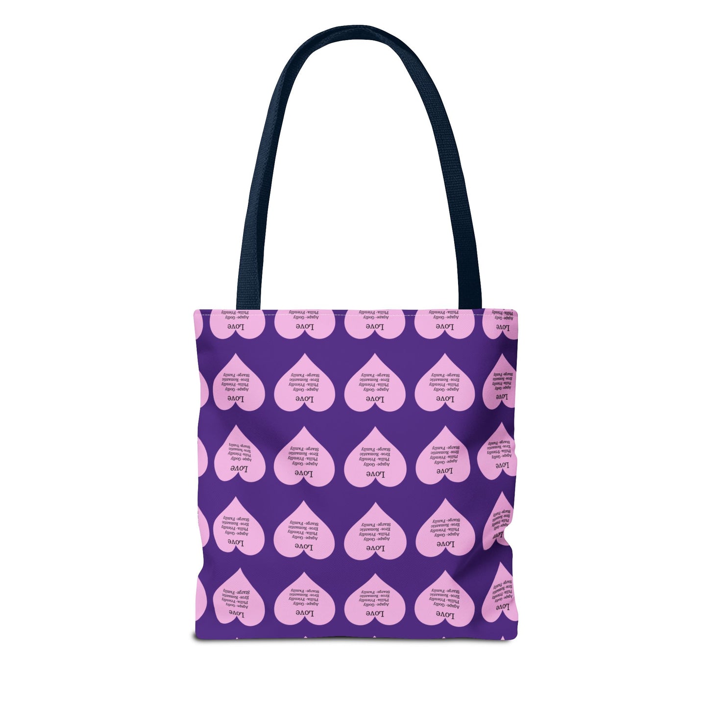 Pink Hearts Tote Bag (Purple)