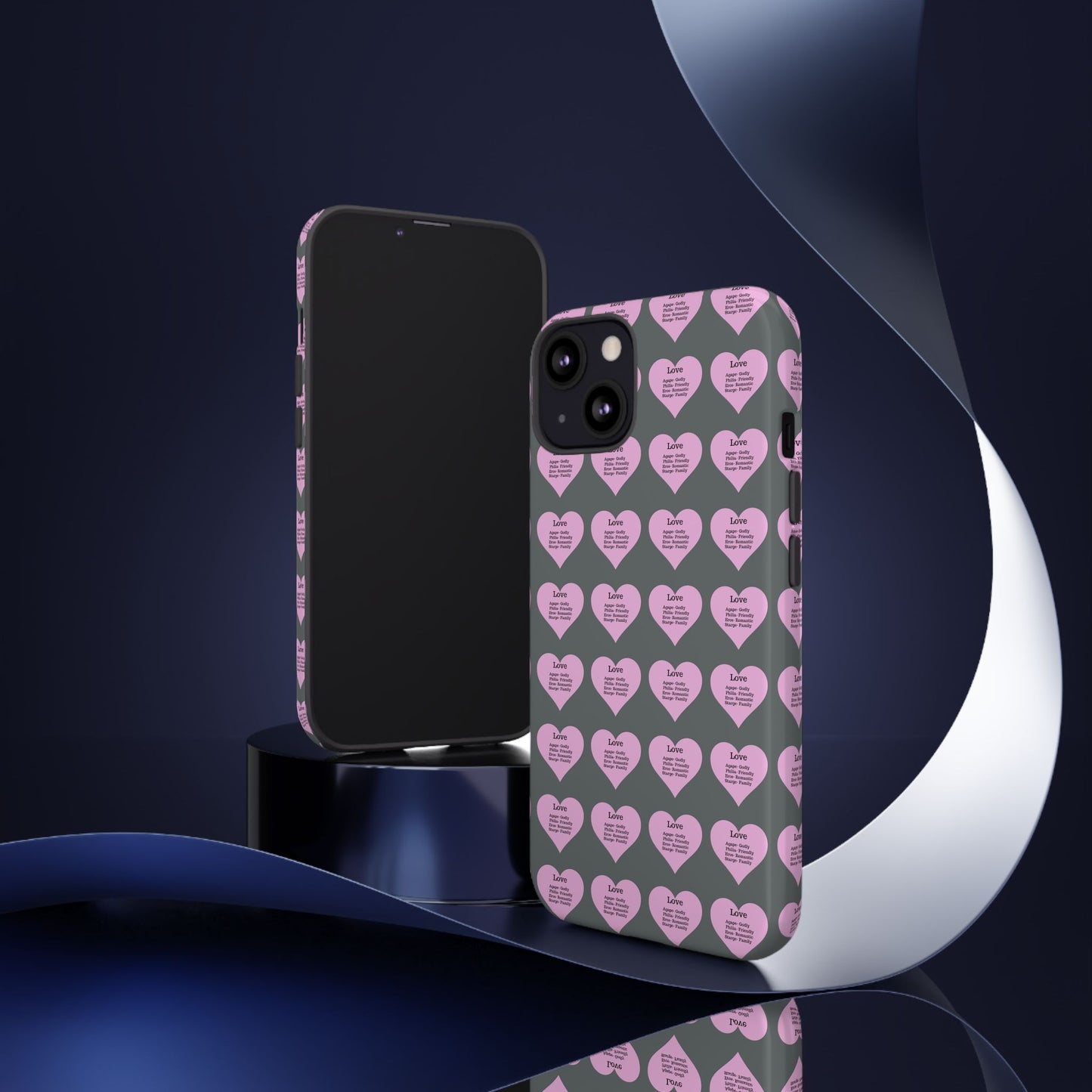Hearts-A-Flutter Phone Case (iPhone, Google Pixel)(Dark grey)