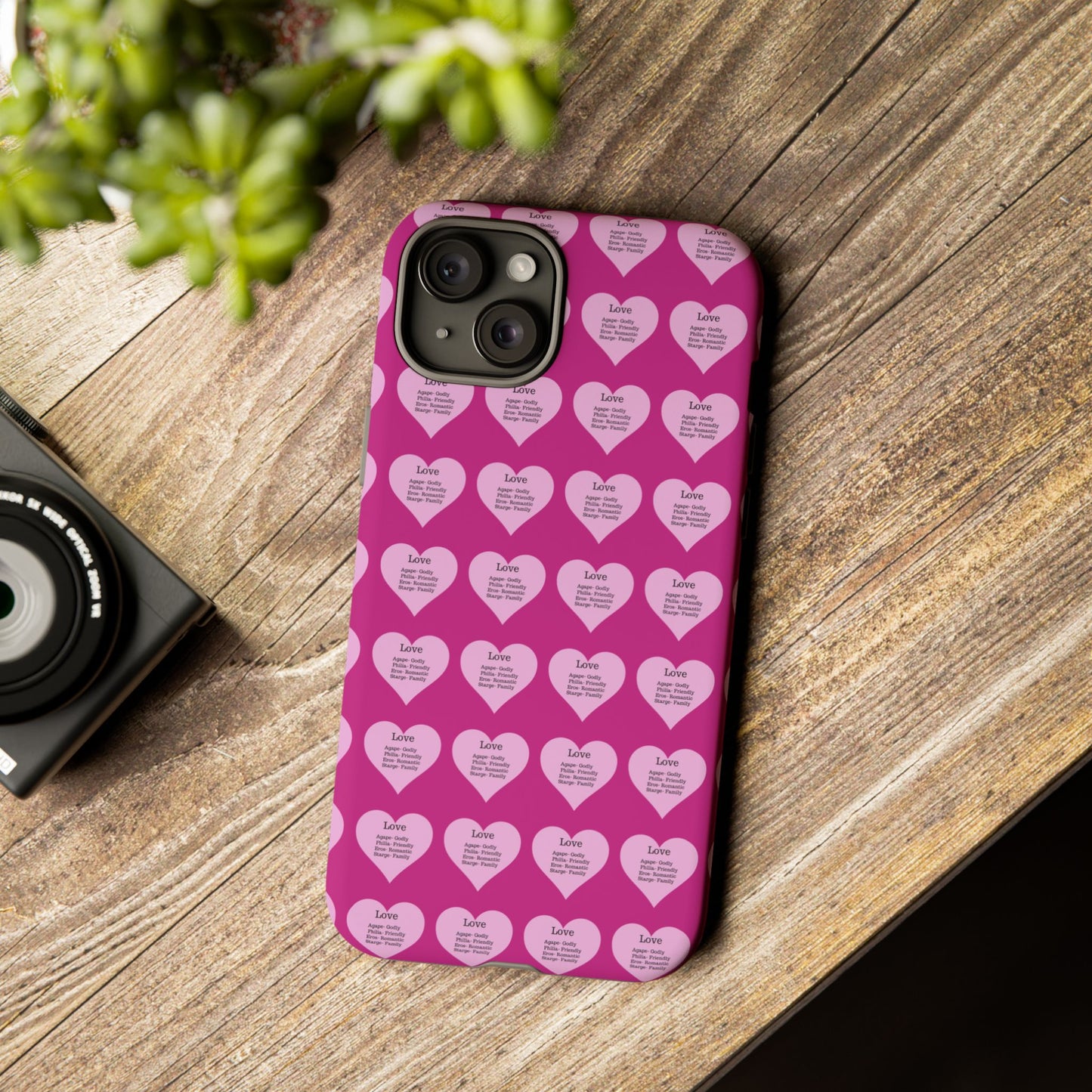 Hearts-A-Flutter Phone Case (iPhone, Google Pixel)(Pink)