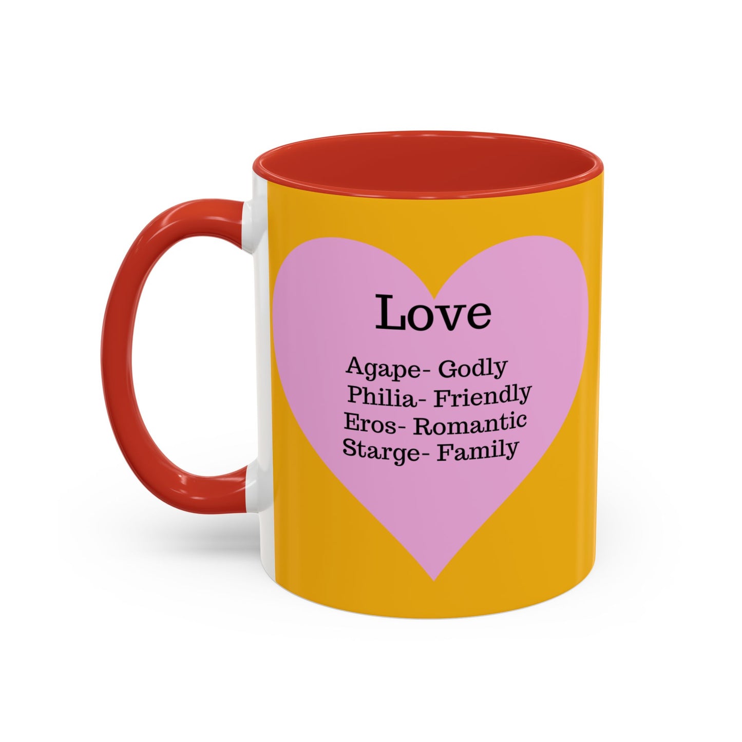 Charming Heart Accent Coffee Mug (Yellow)