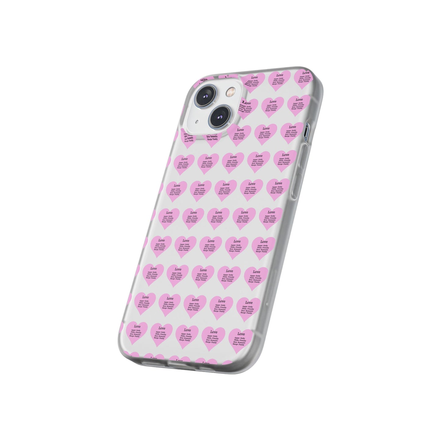 Pink Hearts Transparent Phone Case